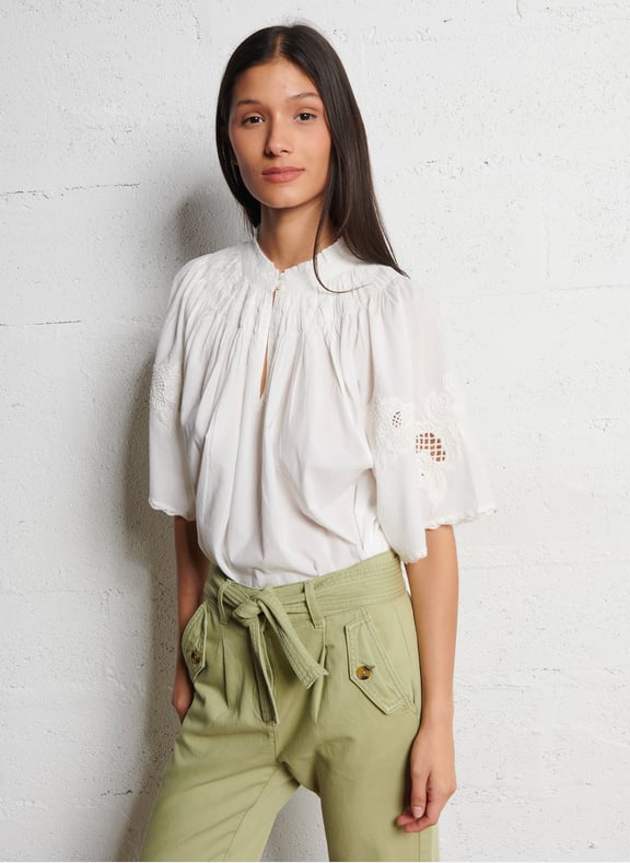 Top oversize en coton sacha Blanc by MAISON 123 MAISON 123 Top oversize en coton sacha Blanc