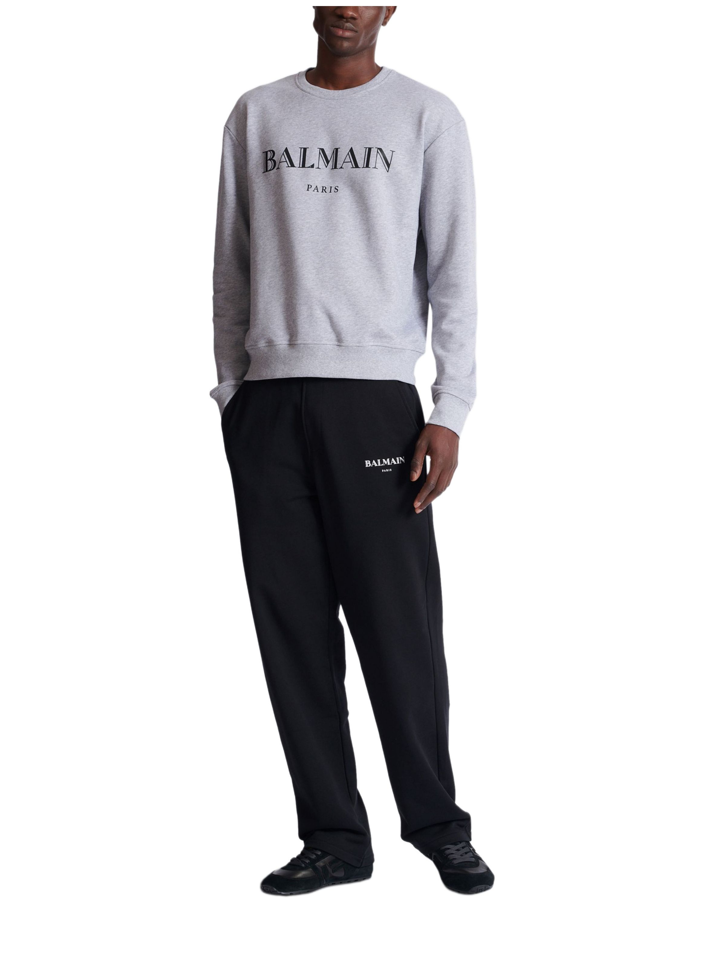 Sweat-shirt avec imprimé balmain BALMAIN Gris