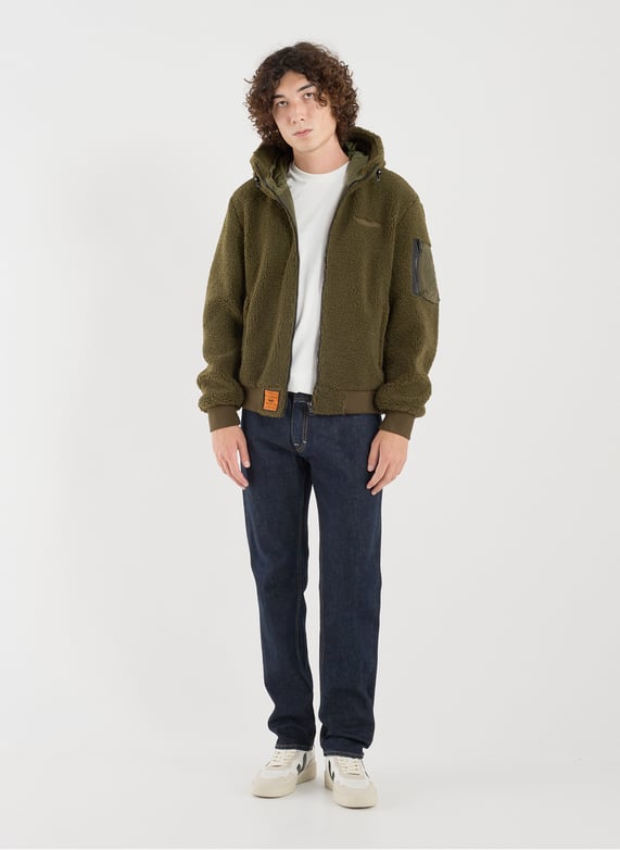 Veste ample à capuche en polaire | Kaki by BOMBERS ORIGINAL Veste ample à capuche en polaire Kaki