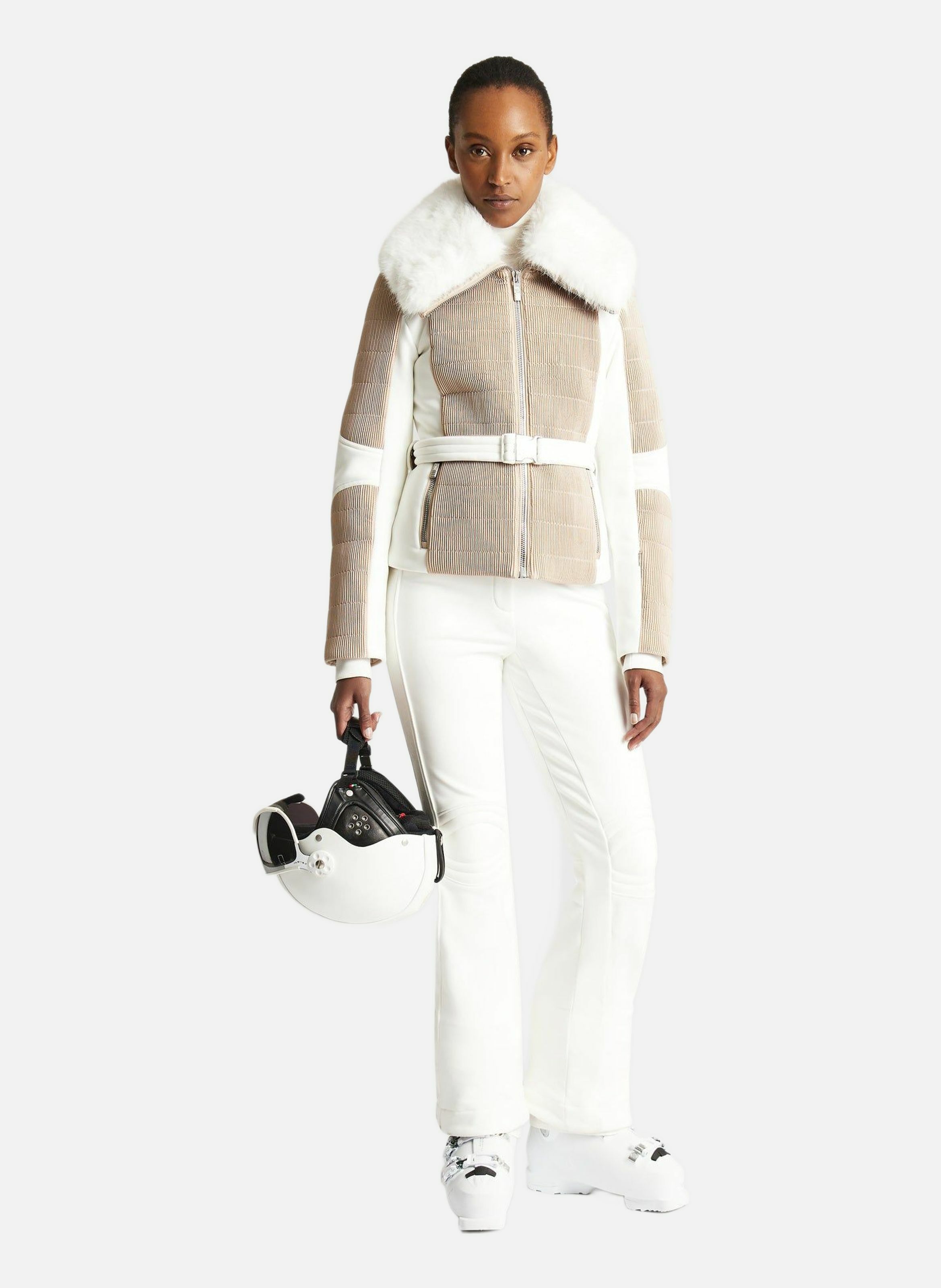 FUSALP Veste de ski gitu col tailleur coupe regular Blanc