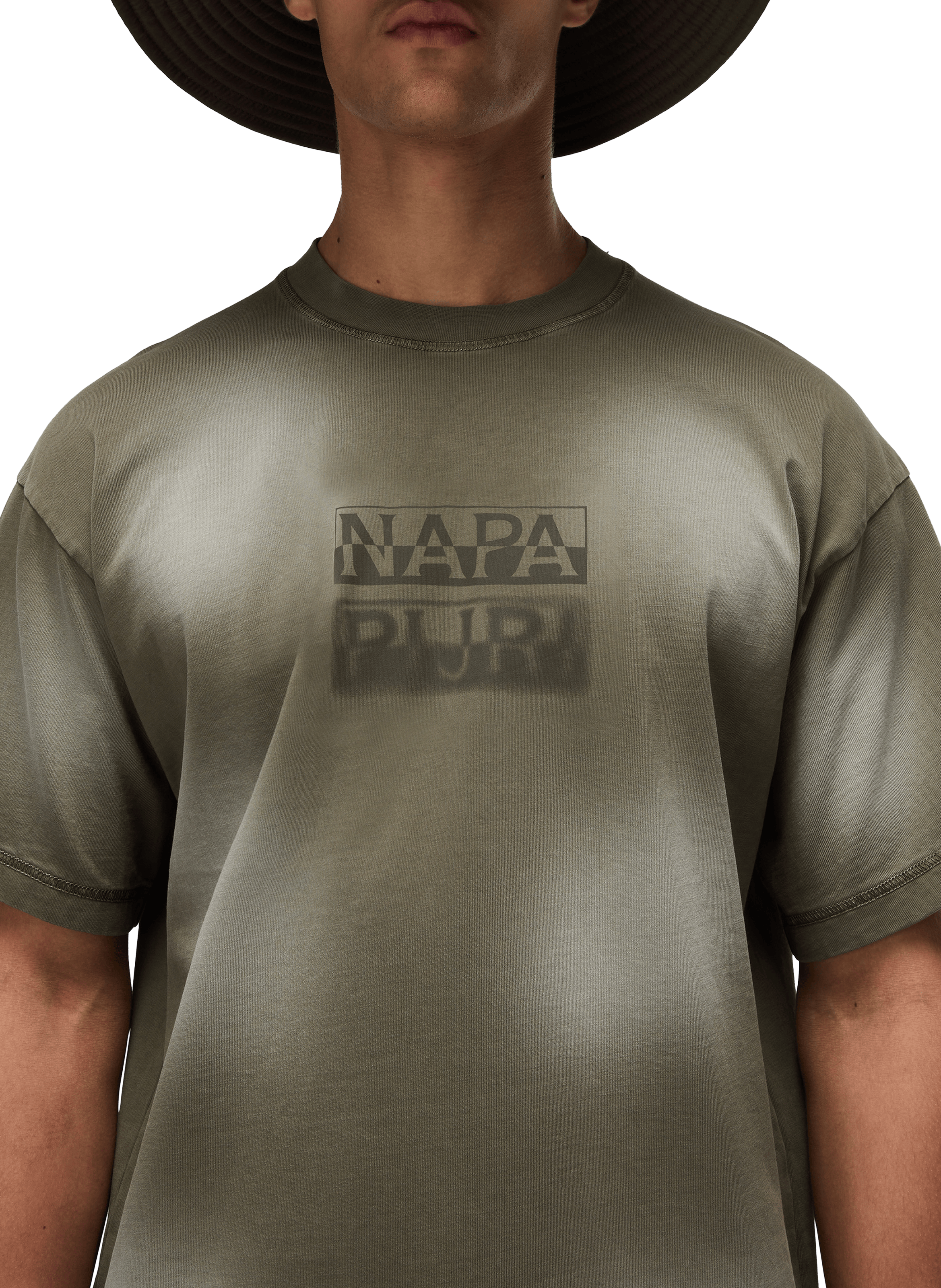 Faded cotton T-shirt NAPAPIJRI Green