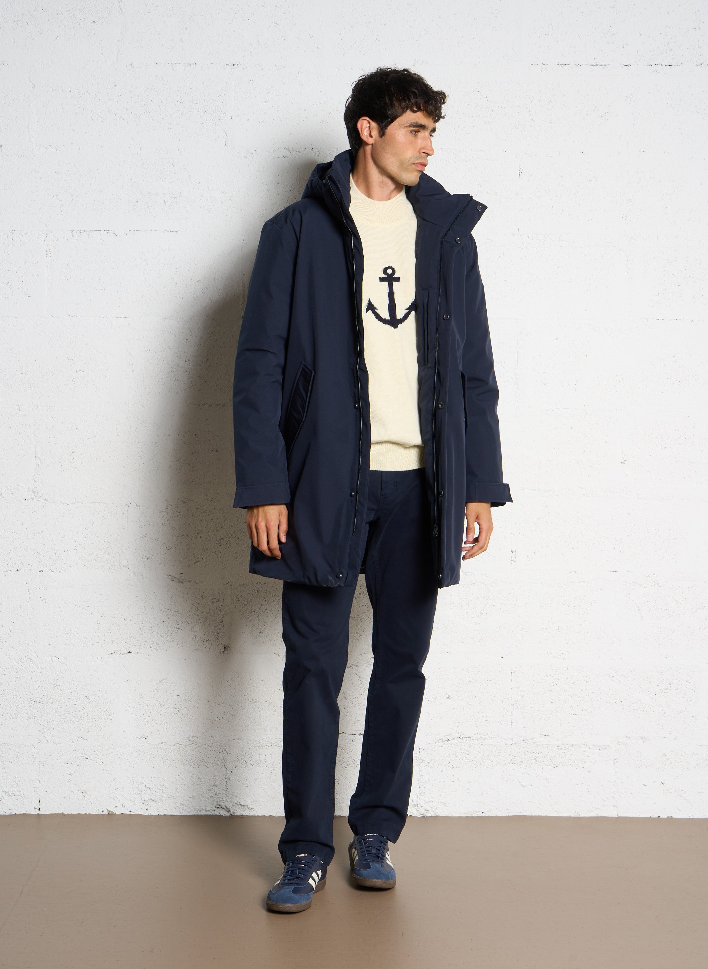 Pantalon chino uni en coton mélangé heritage ARMOR-LUX Bleu