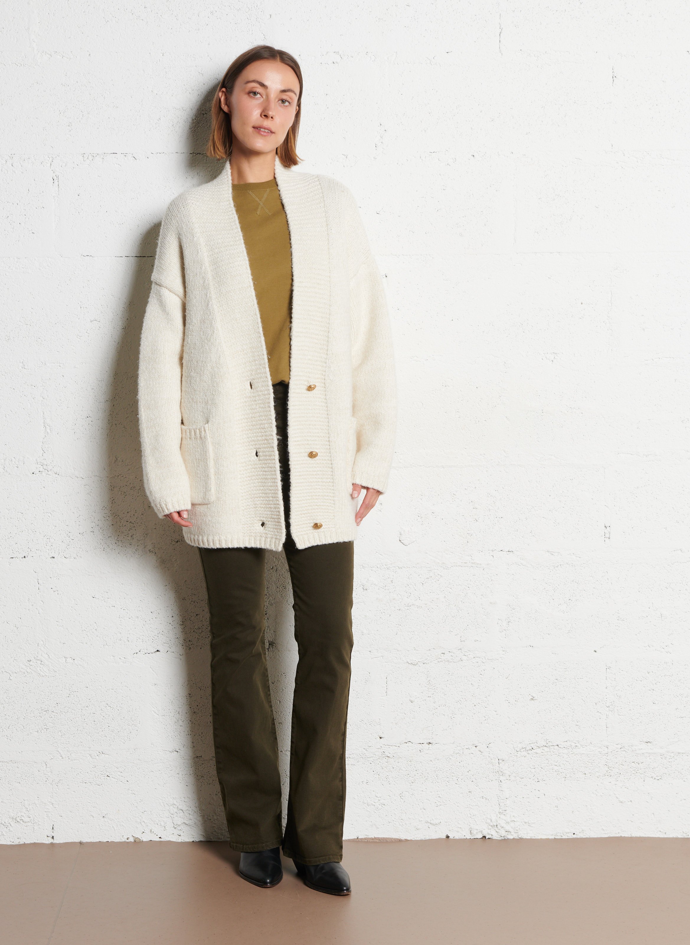 Gilet col v IKKS Blanc