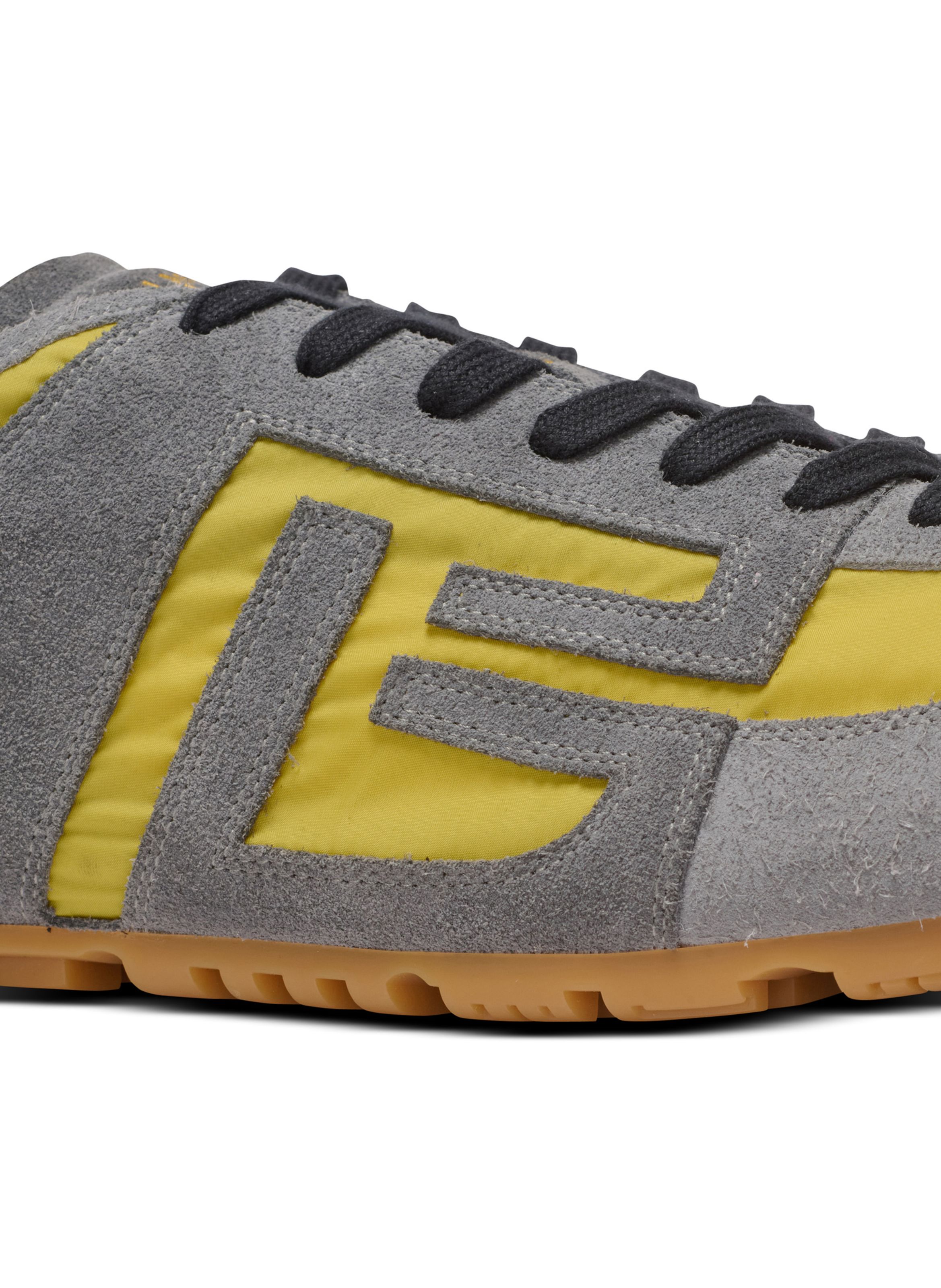 Baskets racer 45 en daim et nylon BALMAIN Jaune