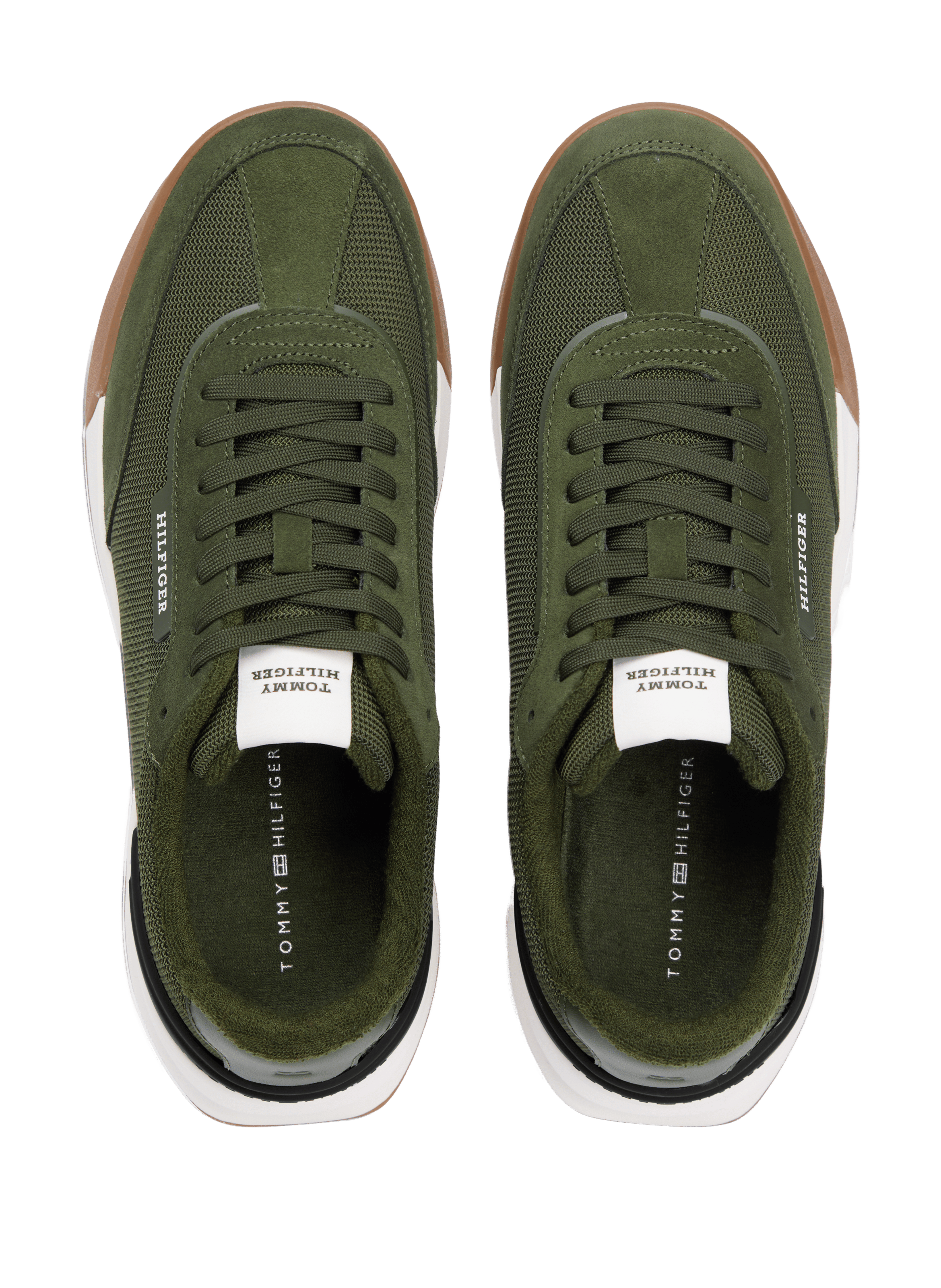 Basket bi matière avec lacet TOMMY HILFIGER Kaki