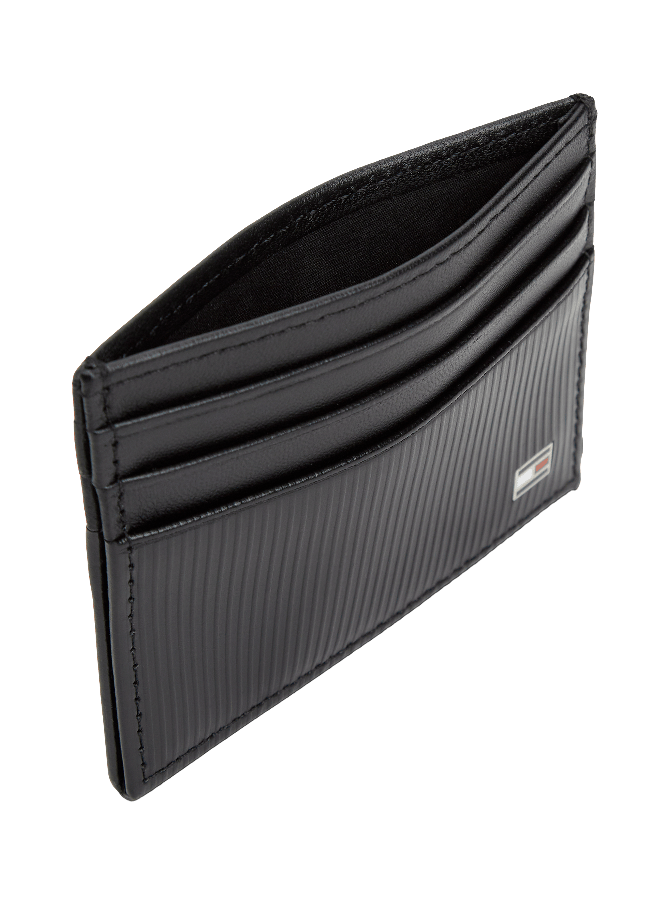 Textured leather card holder TOMMY HILFIGER Black