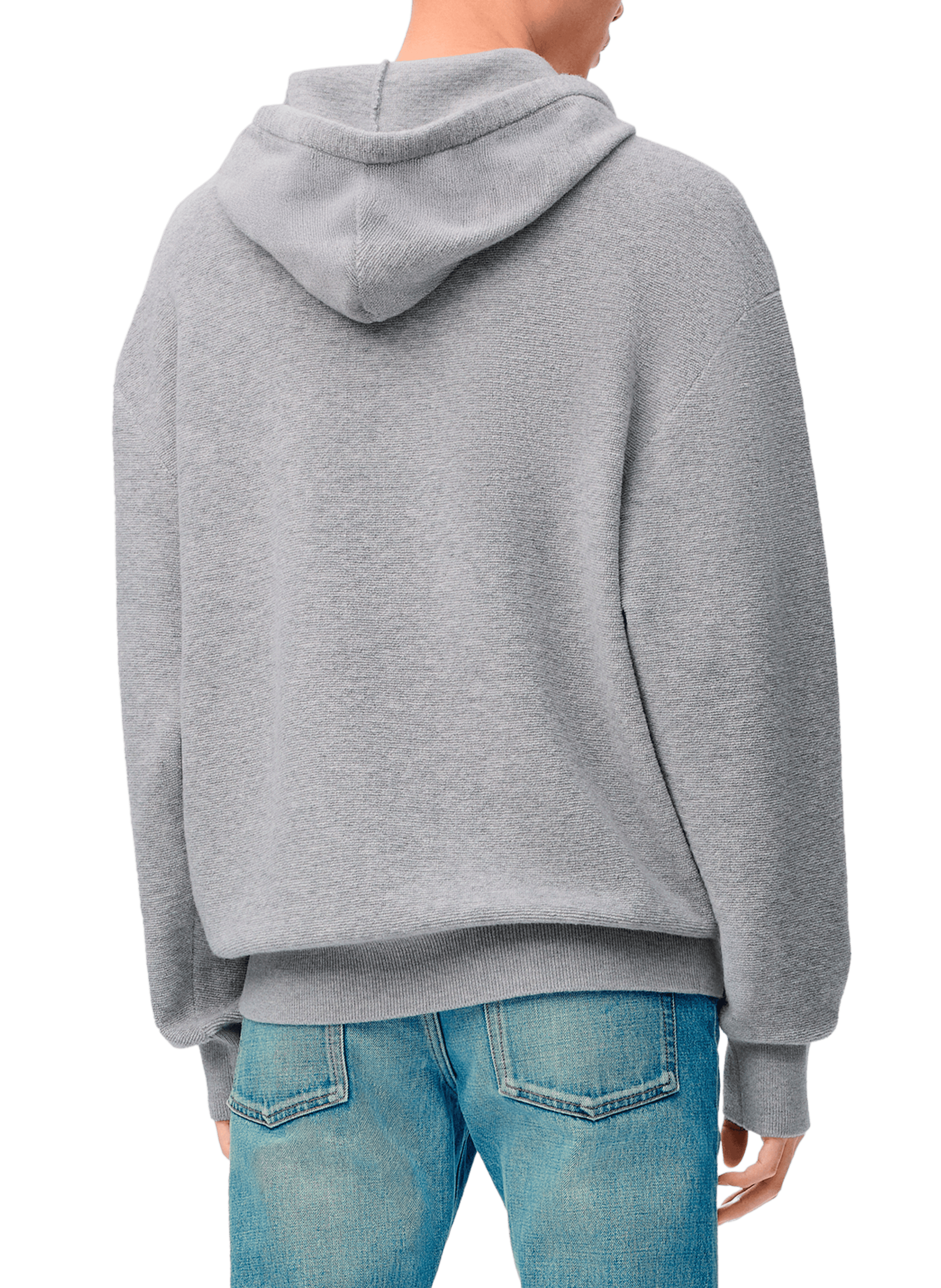 Sweatshirt droit à capuche en laine LOEWE Gris