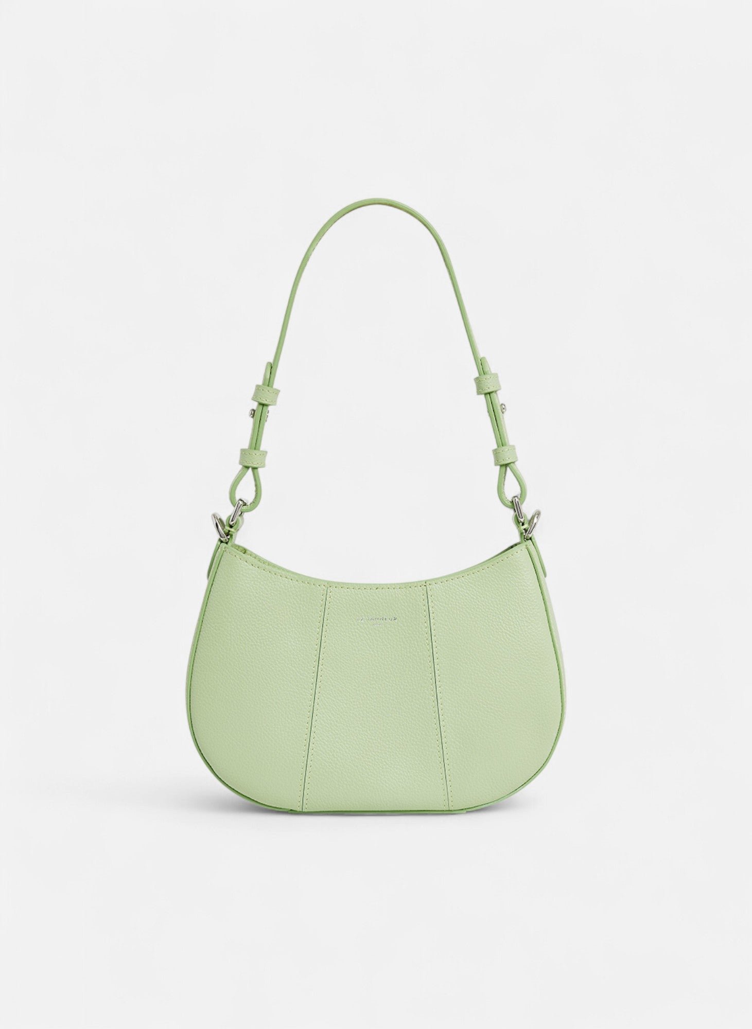 Petit sac demi-lune Juliette en cuir grainé LE TANNEUR Vert