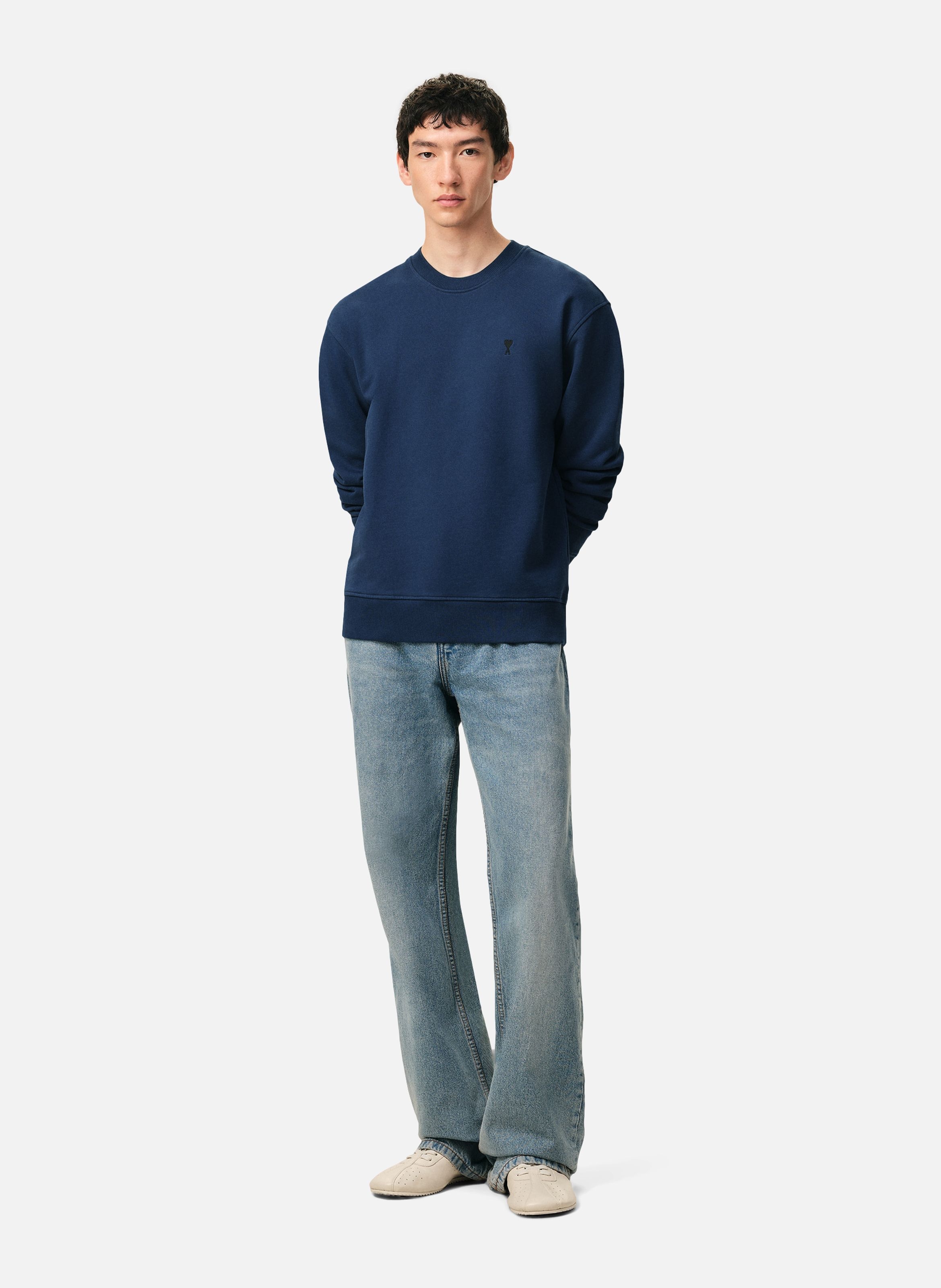 Sweatshirt ami de coeur en coton AMI PARIS Bleu