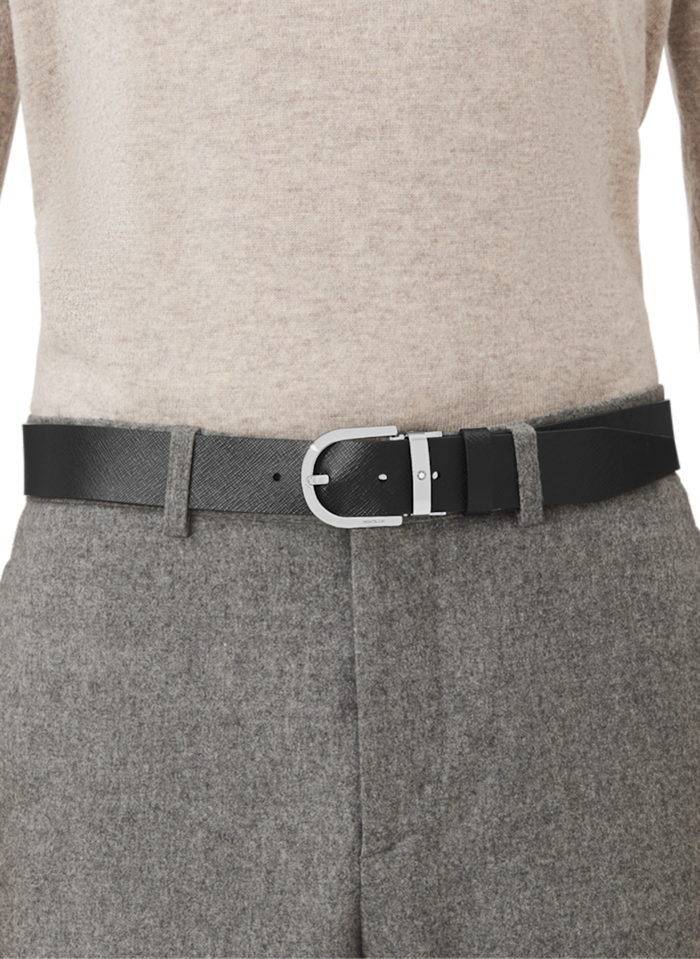Reversible leather belt MONTBLANC Black