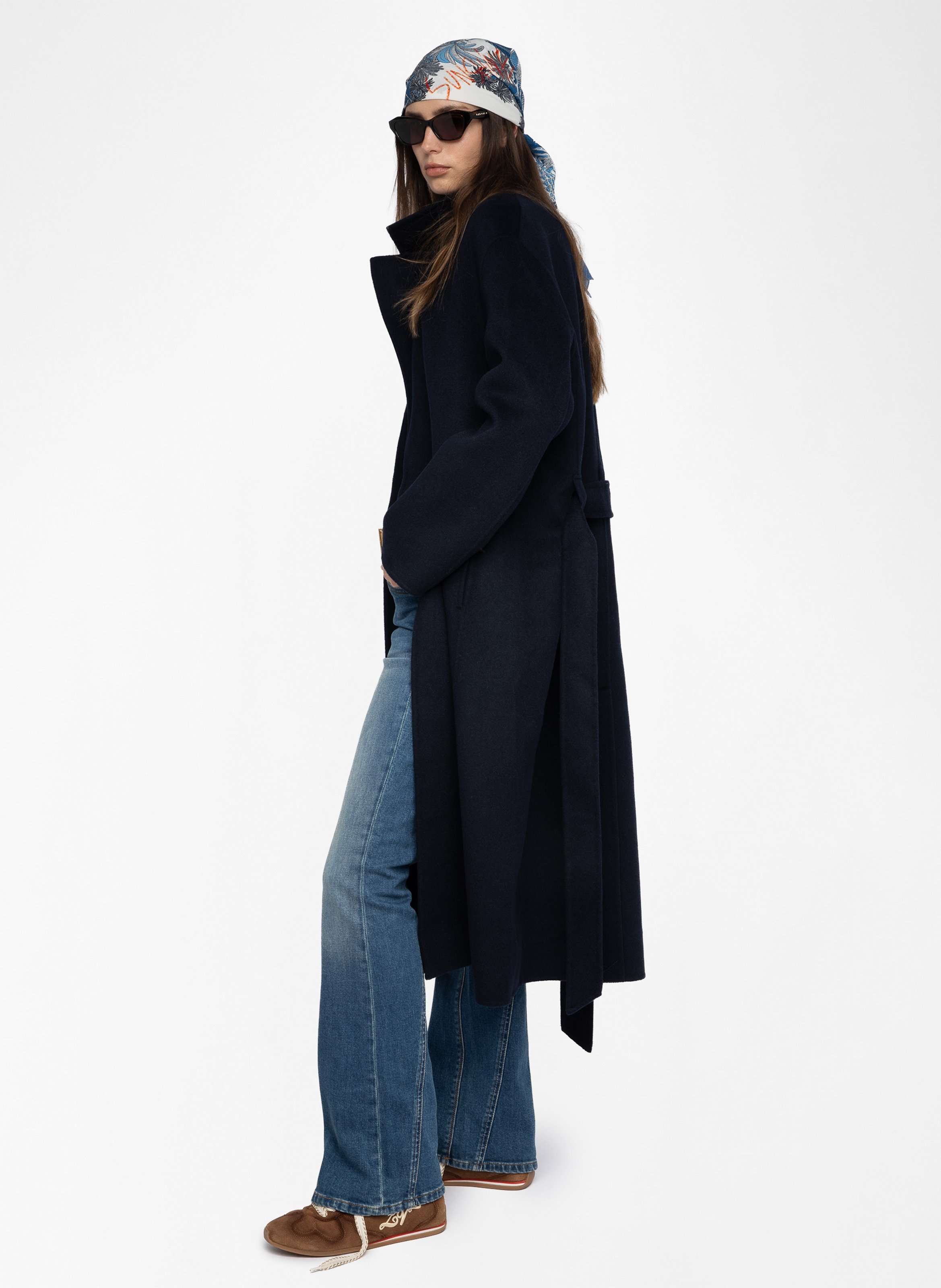 Manteau droit col tailleur en laine mélangée meli ZADIG&VOLTAIRE Bleu
