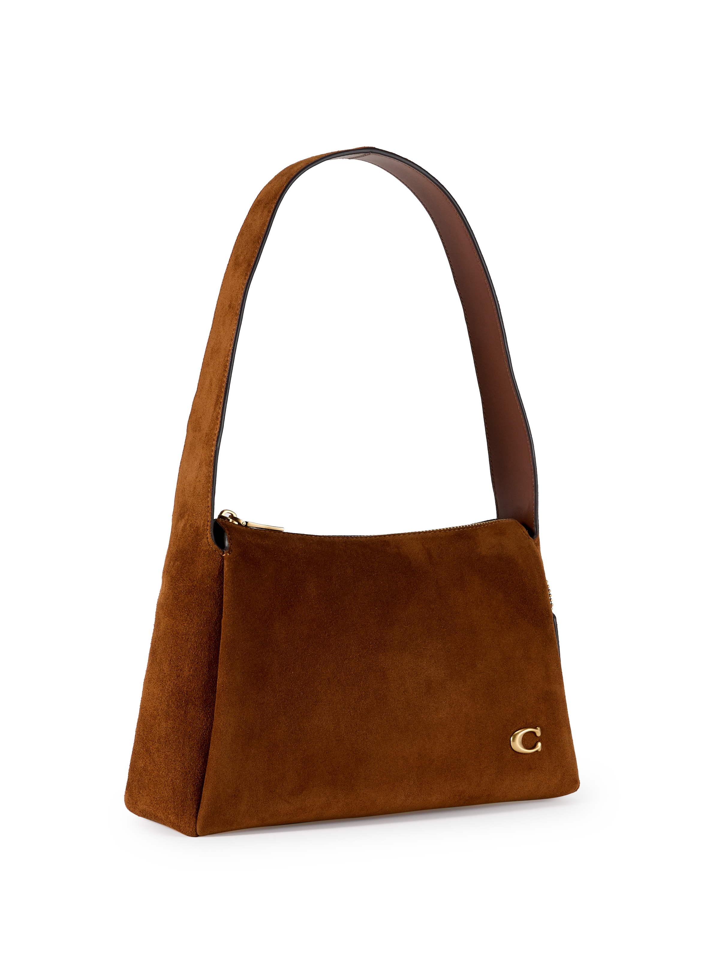 Sac épaule Lola en cuir suédé COACH Marron