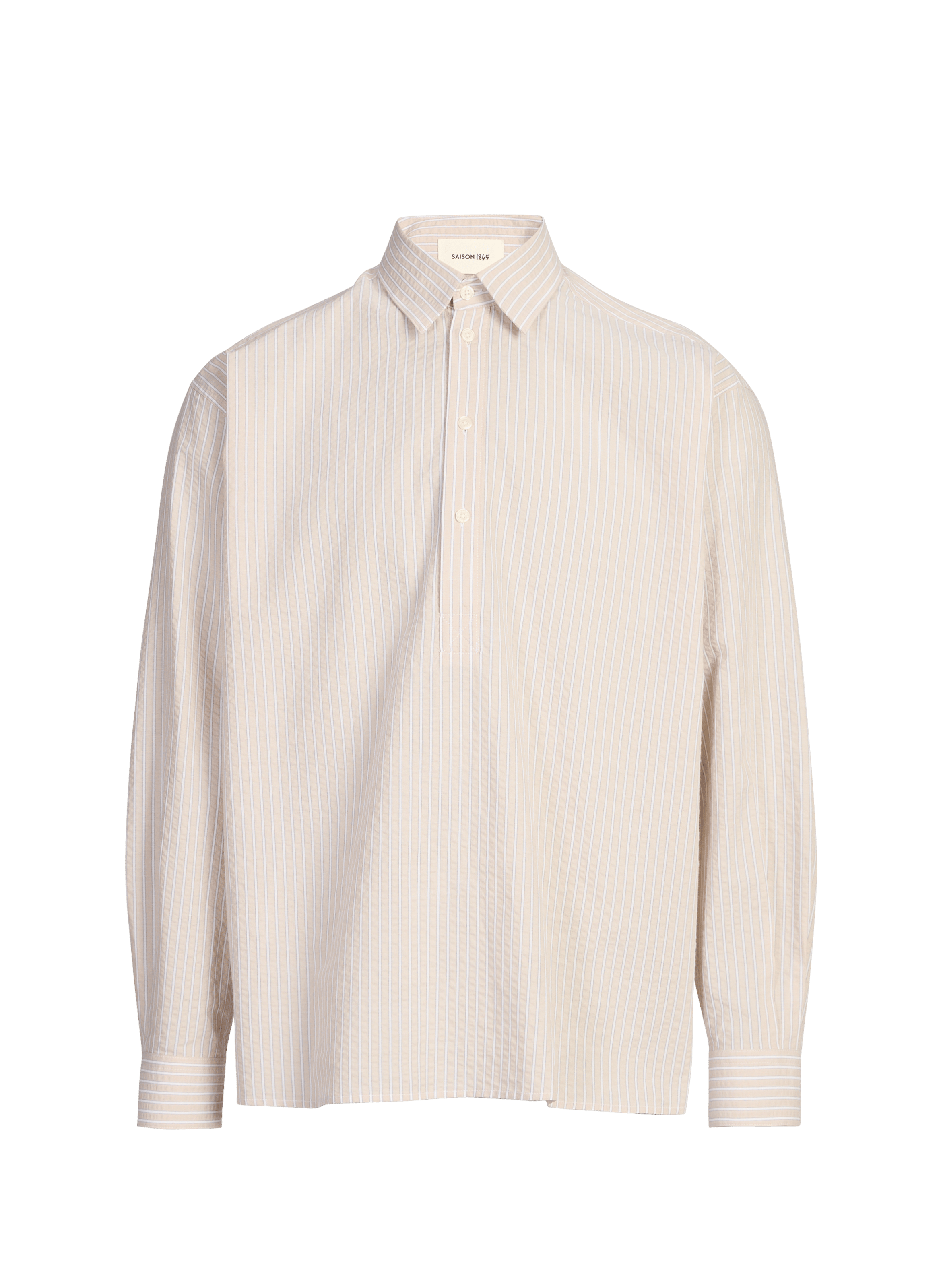 Shirt with classic collar in cotton SAISON 1865 Beige