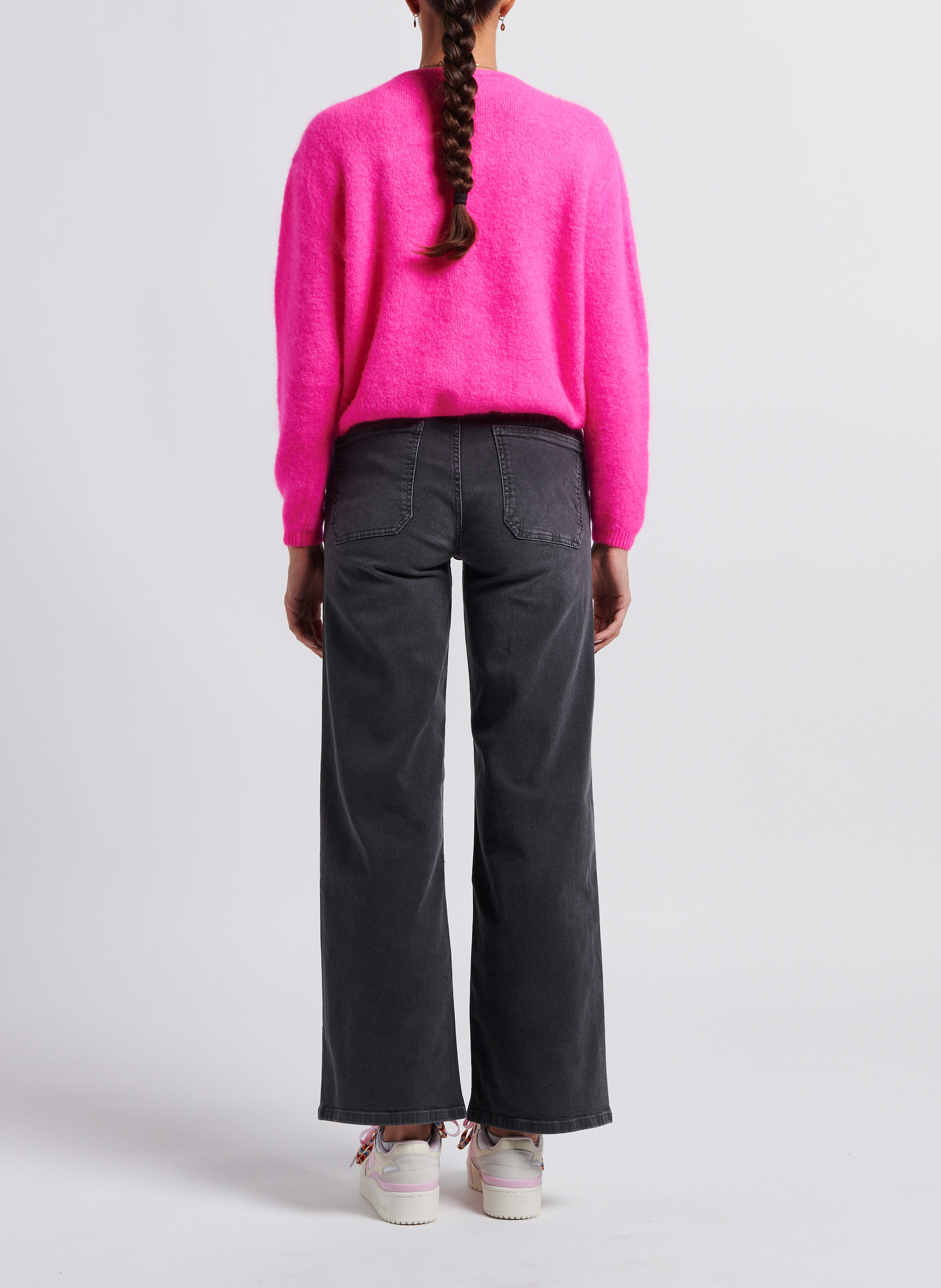 Gilet ample col rond en laine mélangée vitow AMERICAN VINTAGE Rose