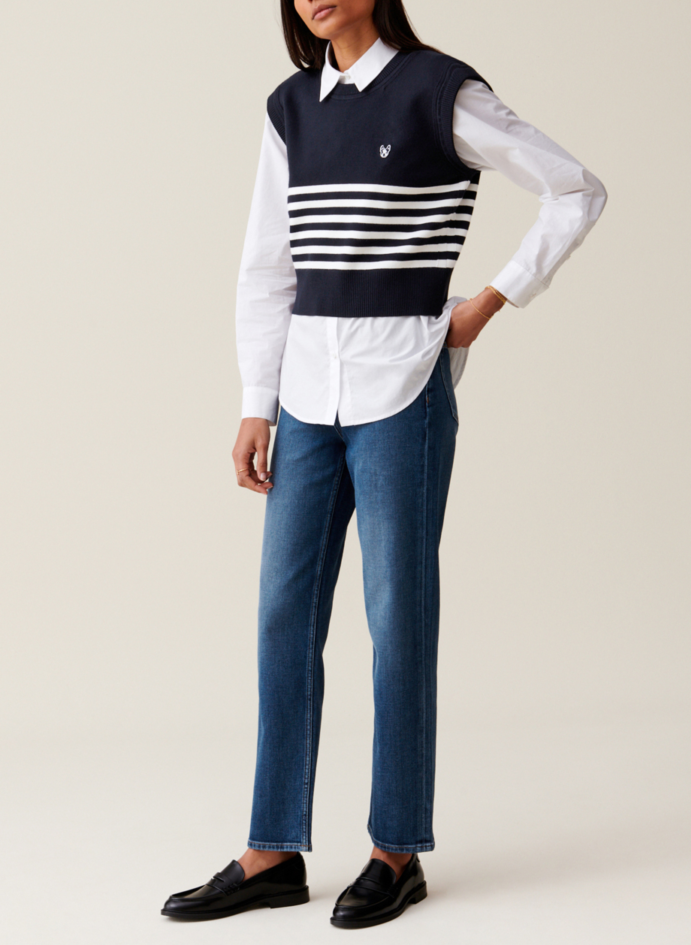 Pull col rond rayé CLAUDIE PIERLOT Multicolore