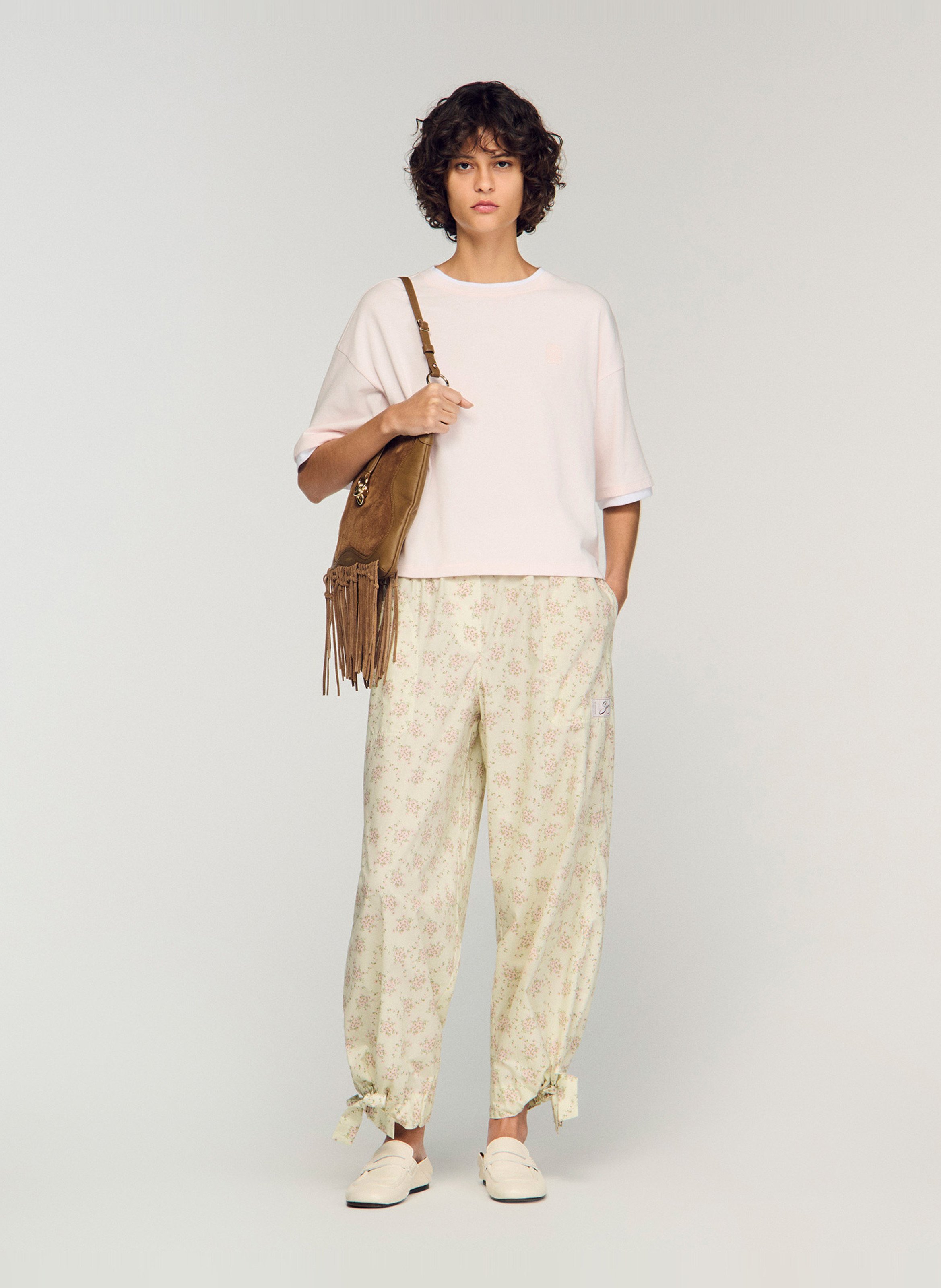 Tee-shirt oversize col rond en coton SANDRO Rose