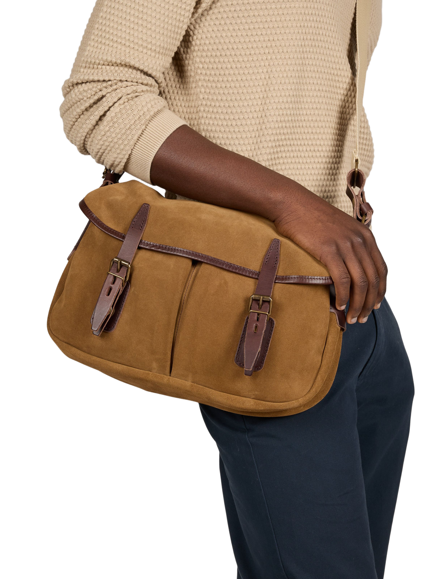 Sac Musette du Pêcheur S en cuir BLEU DE CHAUFFE Marron