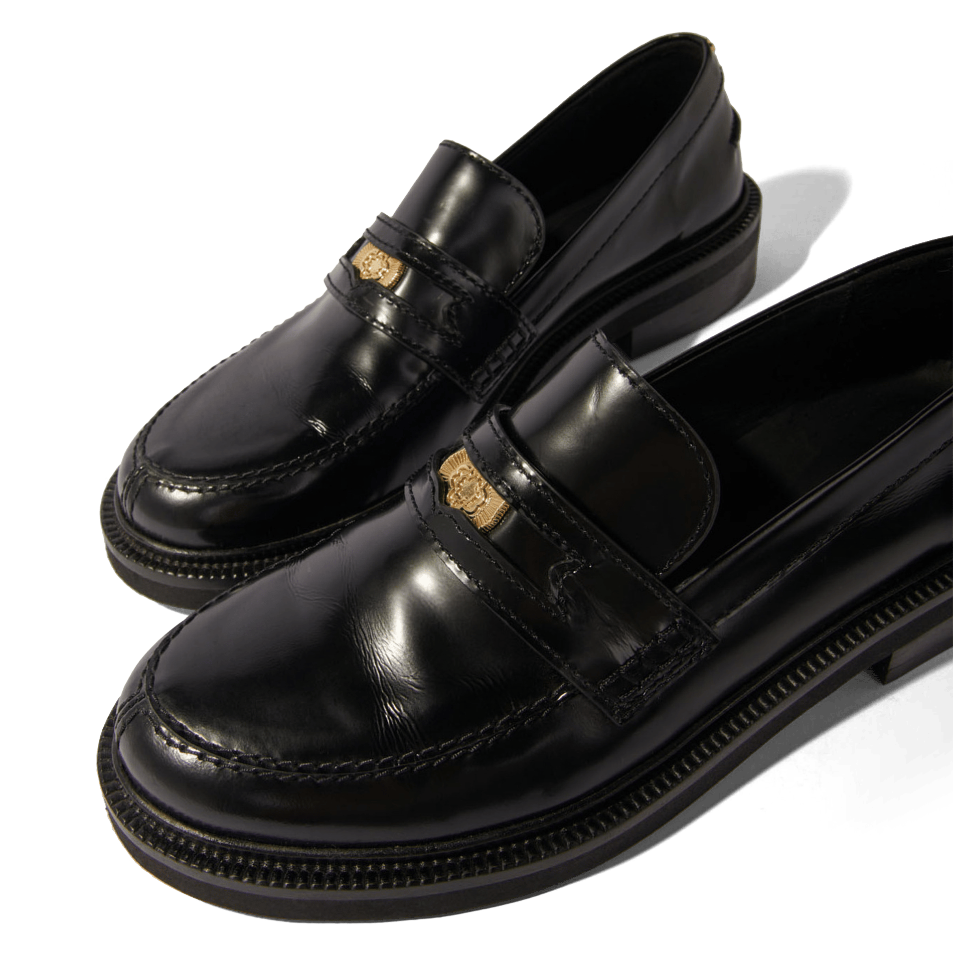 Mocassin vernis en cuir MAJE Noir