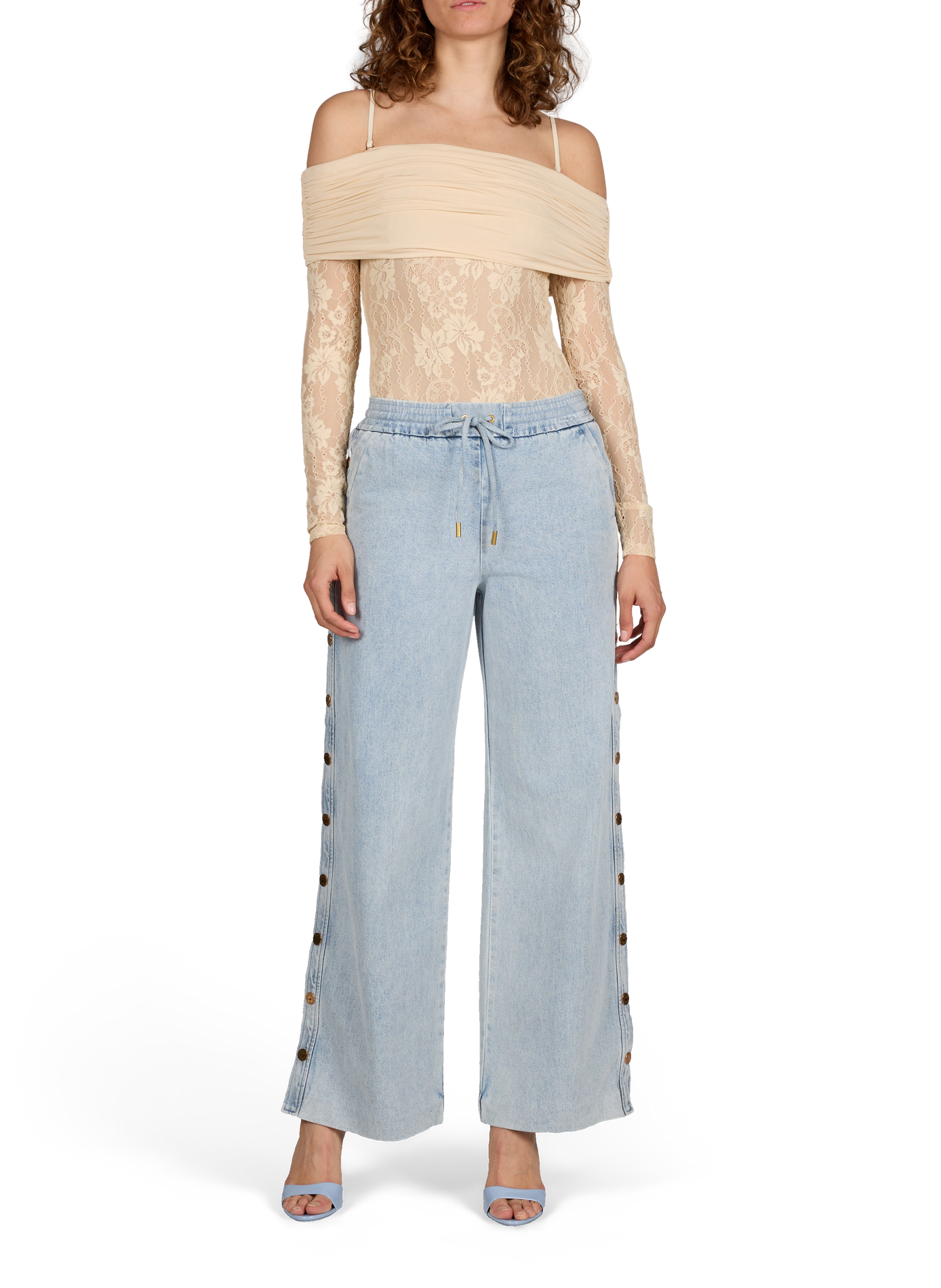 Drapped lace bodysuit ZIMMERMANN White