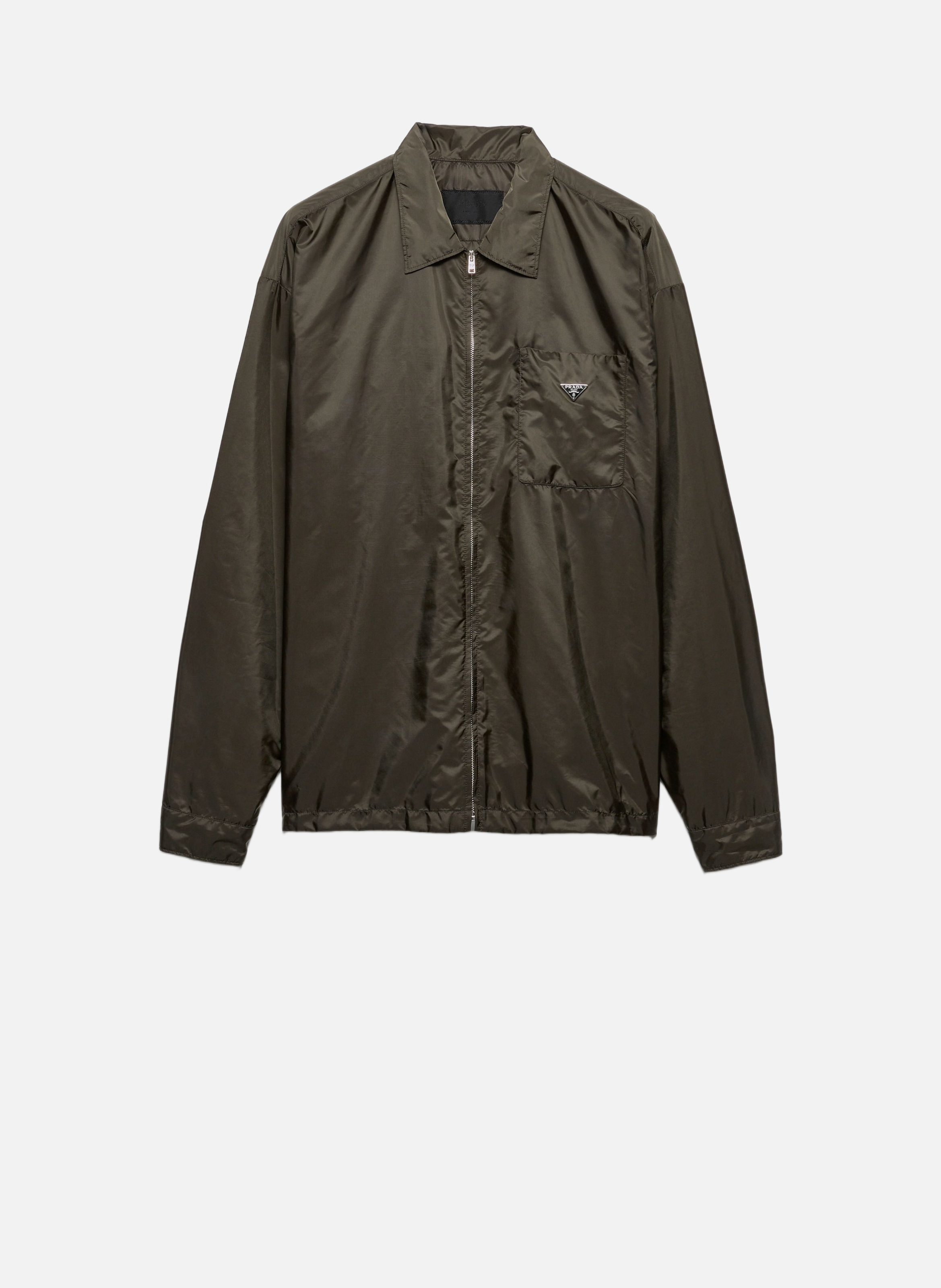 Chemise à fermeture éclair en re-nylon PRADA Vert