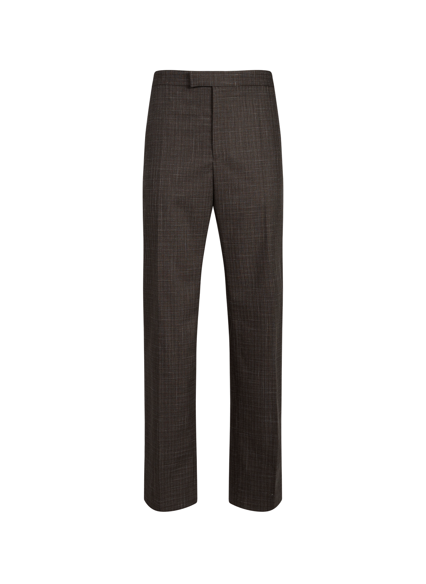 Pantaloni a quadri in cotone e lana mista LACOSTE Marrone