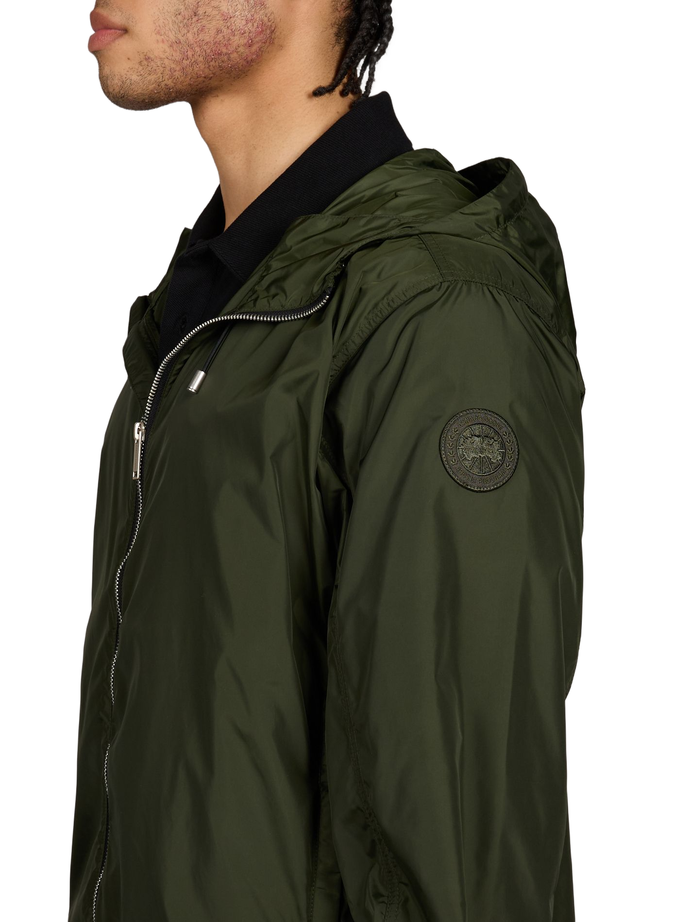 Thin hooded windbreaker jacket CANADA GOOSE Khaki