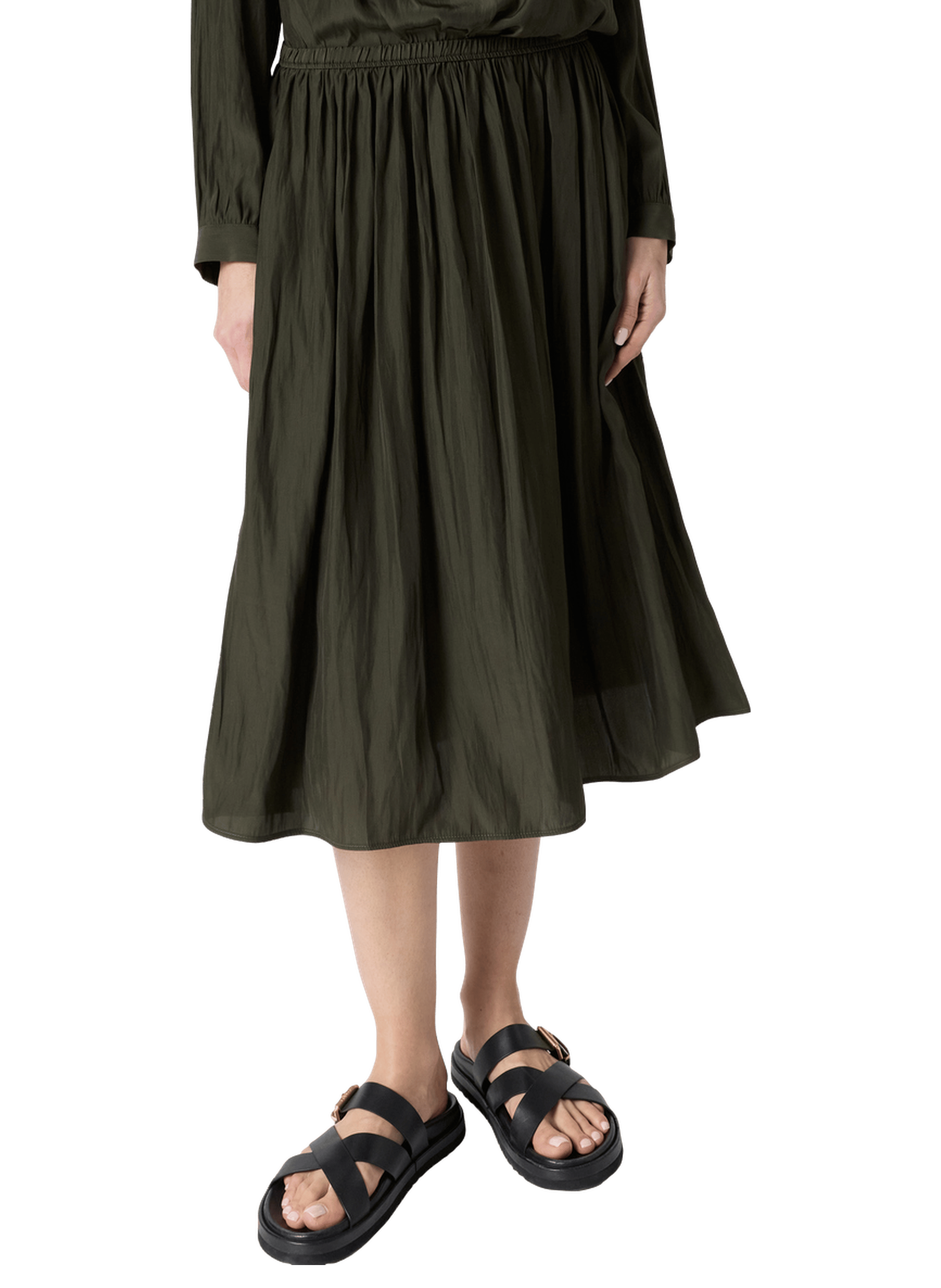 Jupe satinée plissée - juliah GERARD DAREL Marron