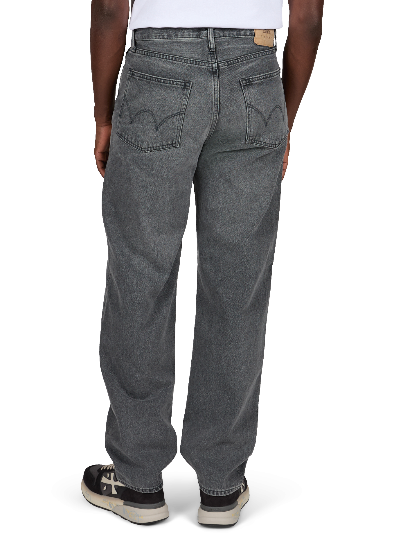 Jean large en coton EDWIN Gris