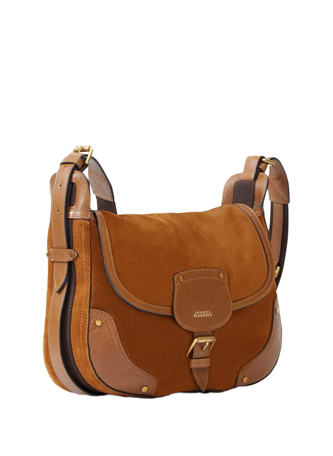 Sac besace Sierra S en cuir de veau velours ISABEL MARANT Marron