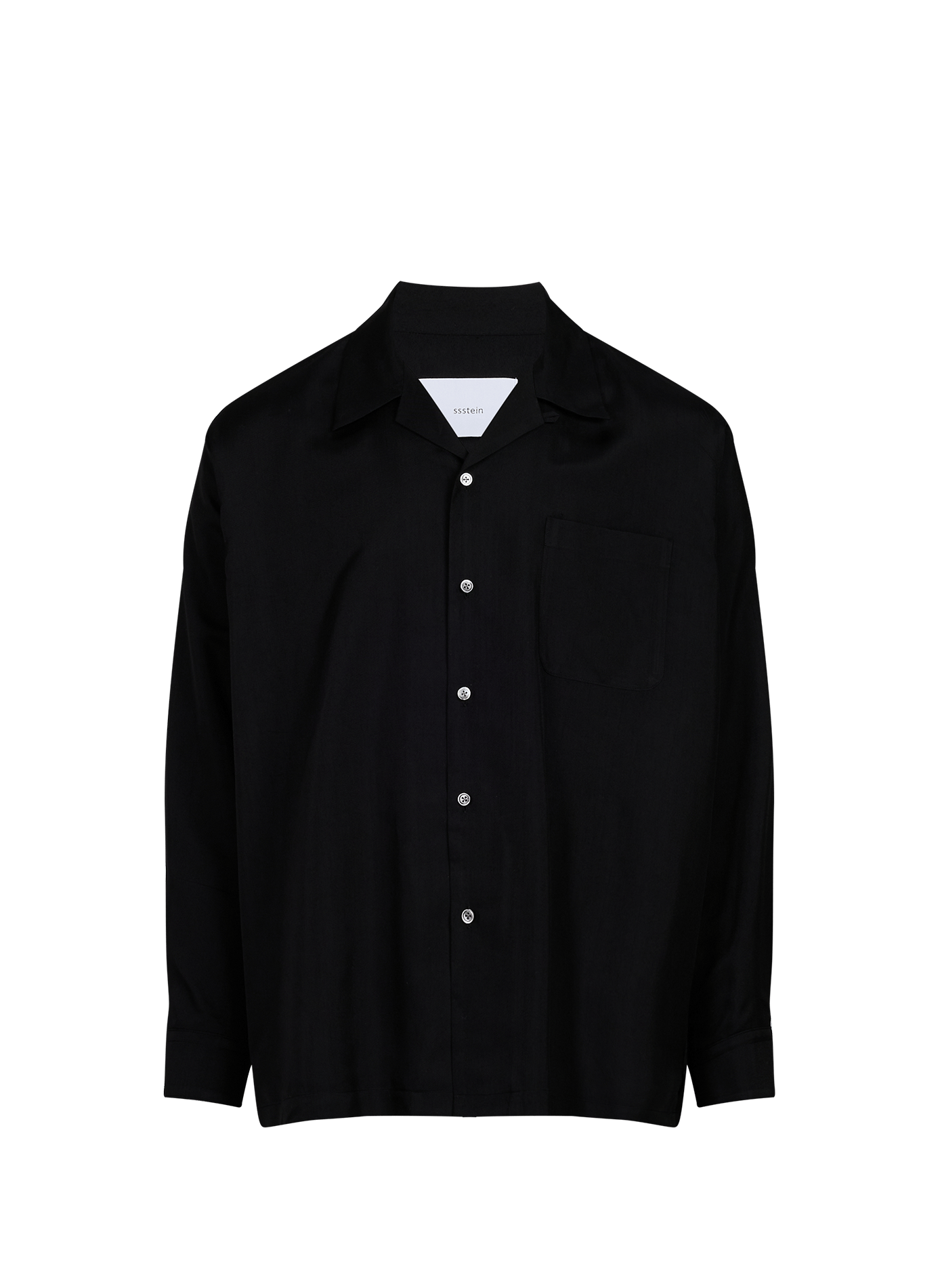 Chemise à col ouvert en cupro et soie SSSTEIN Nero