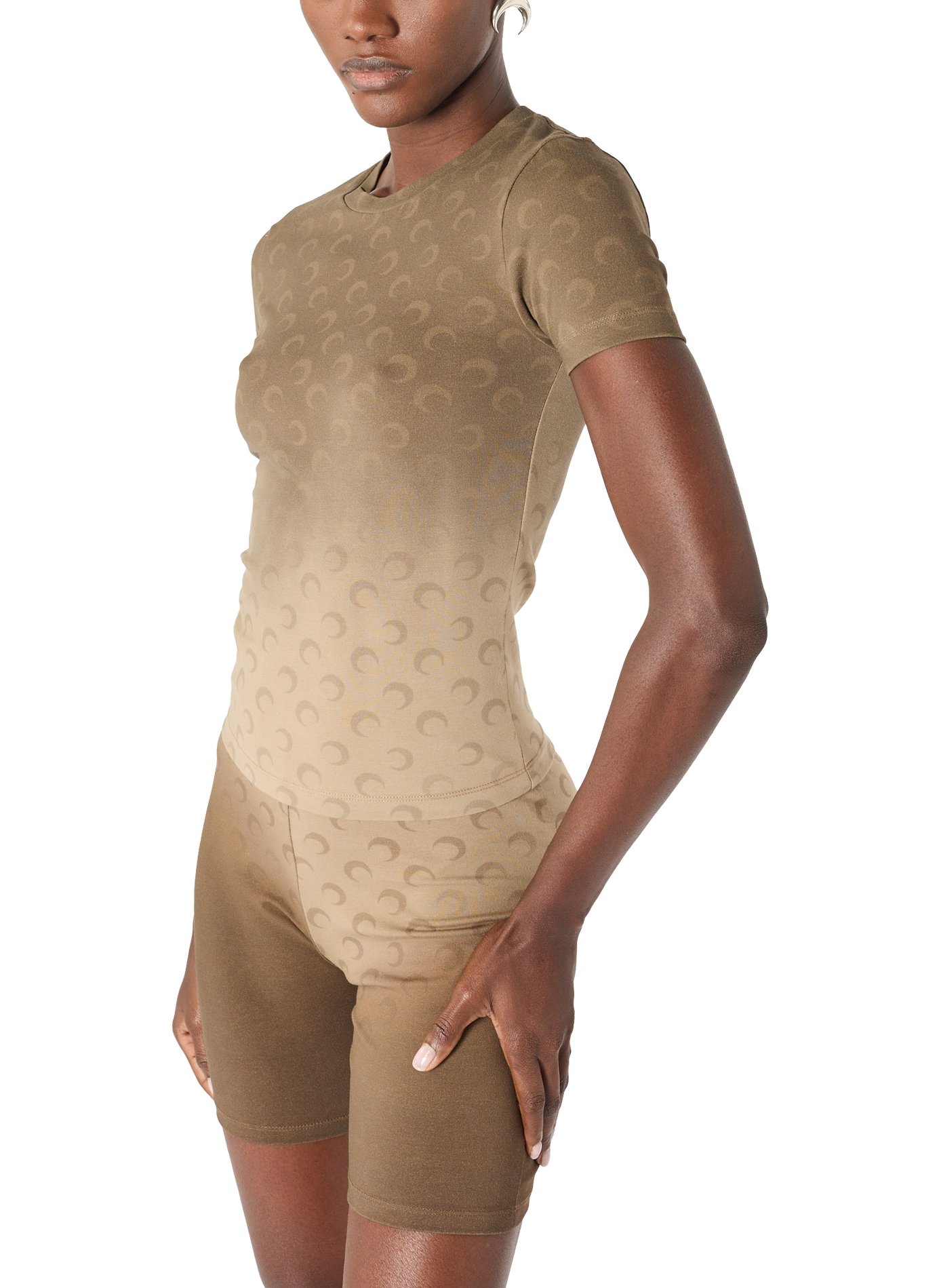 T-shirt coupe baby moon délavé MARINE SERRE Beige