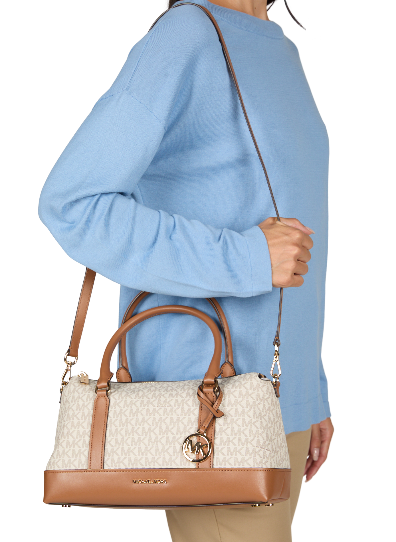 Sac bowling Andie M logotypé MICHAEL KORS Beige