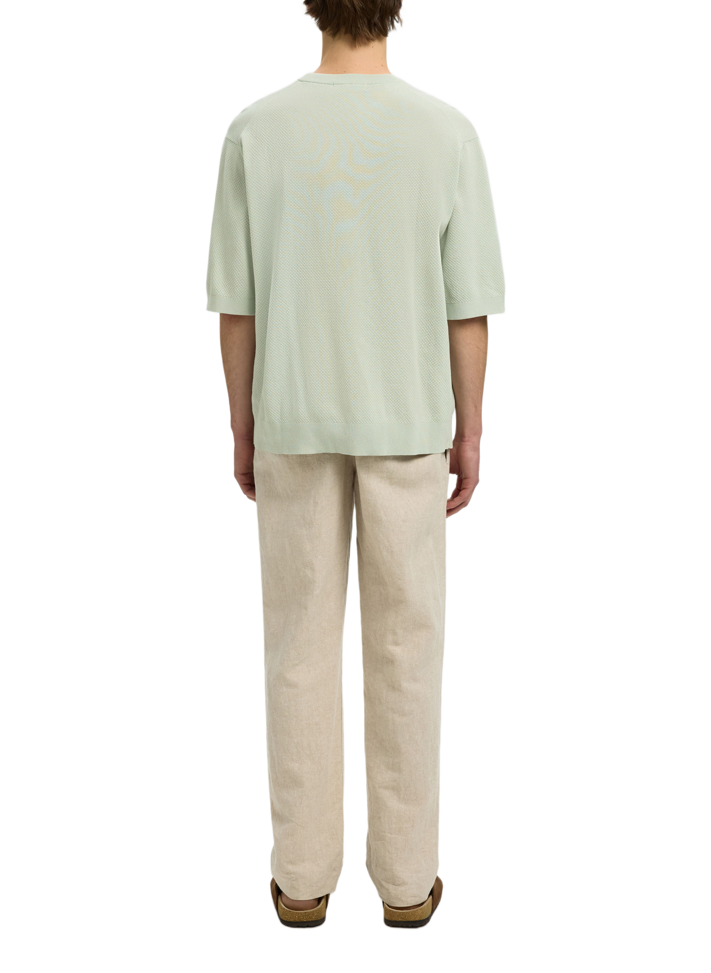 Short sleeve cotton polo shirt SELECTED Green