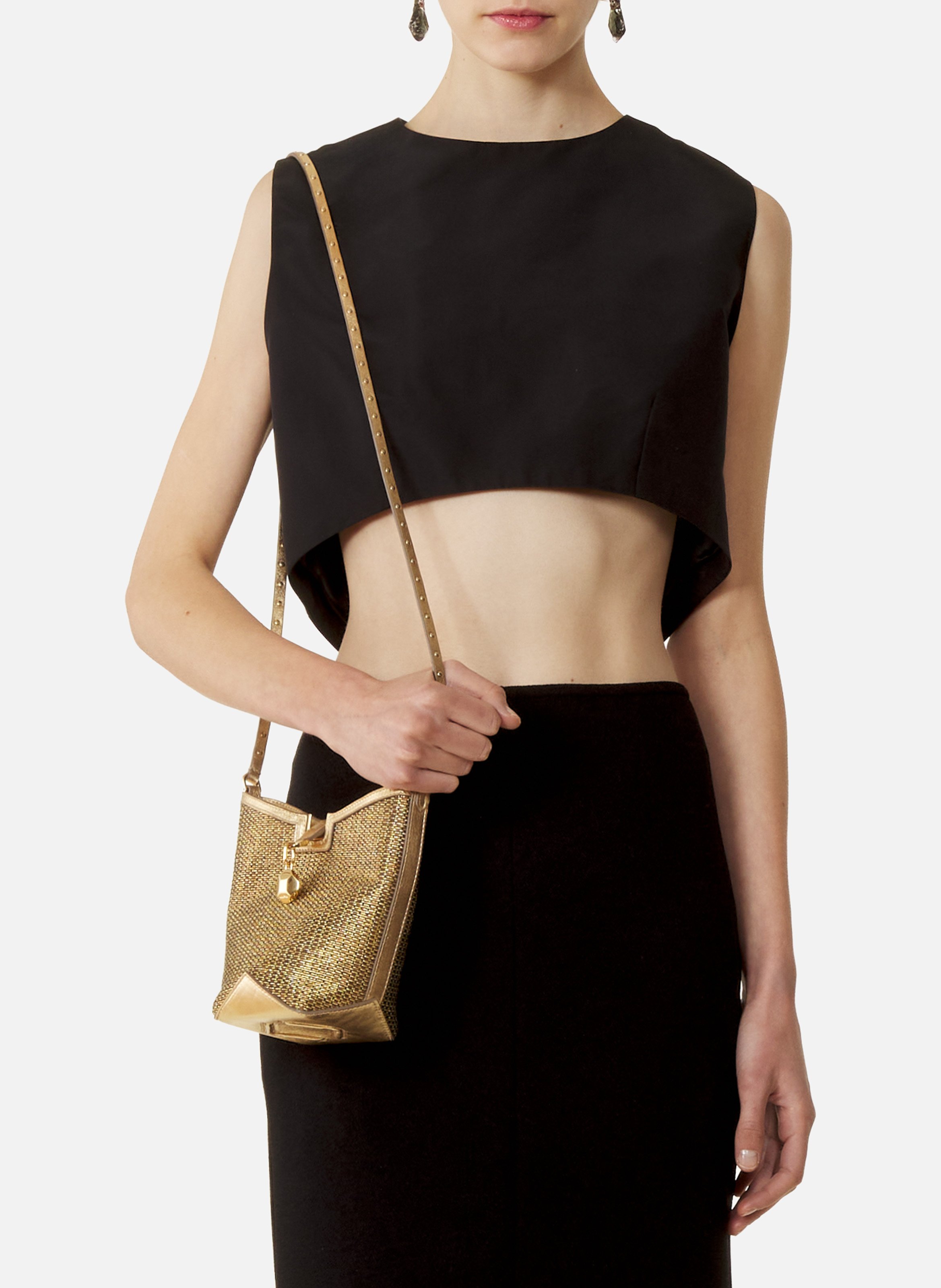 Haut court en faille de soie LANVIN Noir