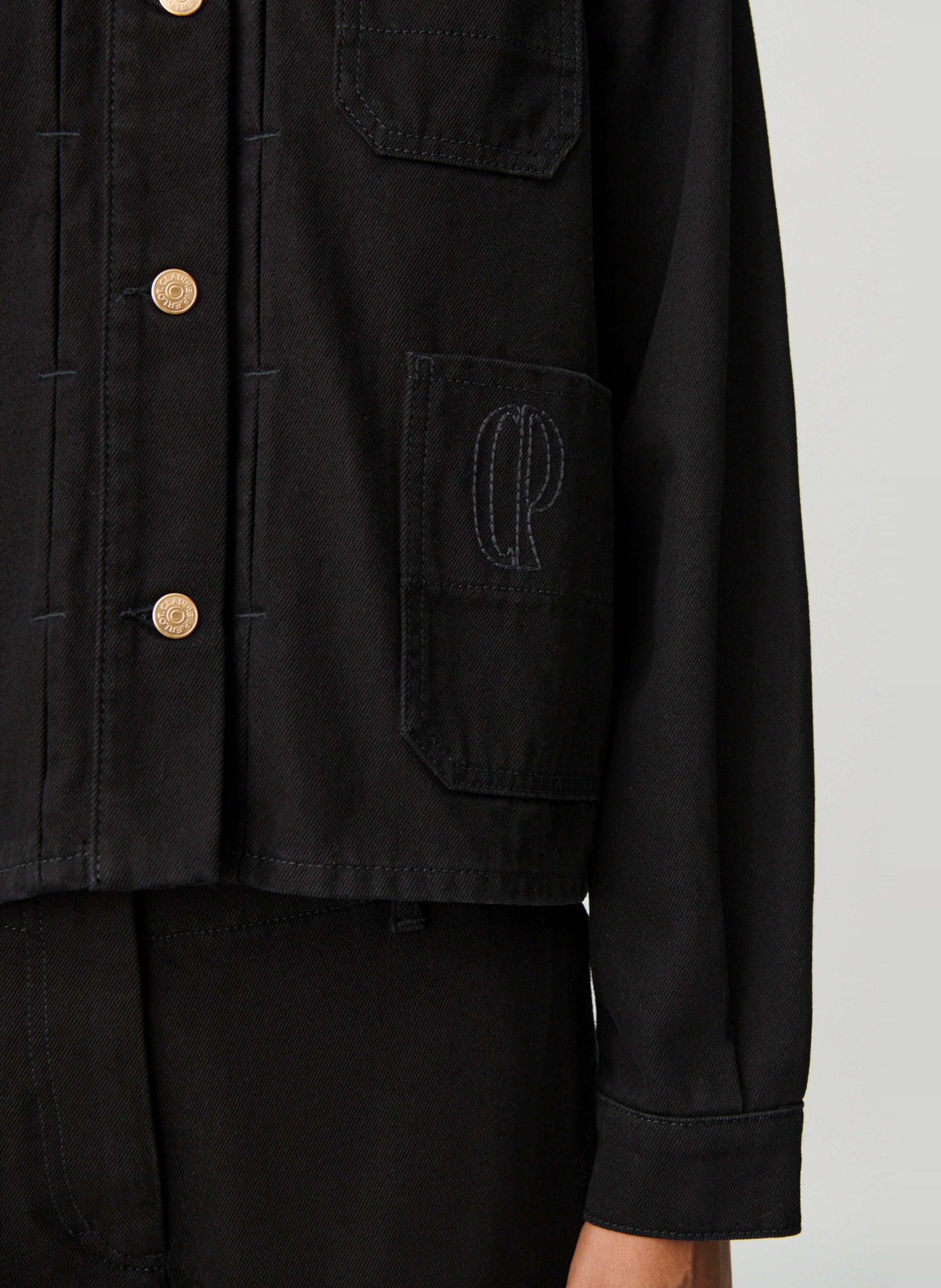 Veste oversize en coton CLAUDIE PIERLOT Noir