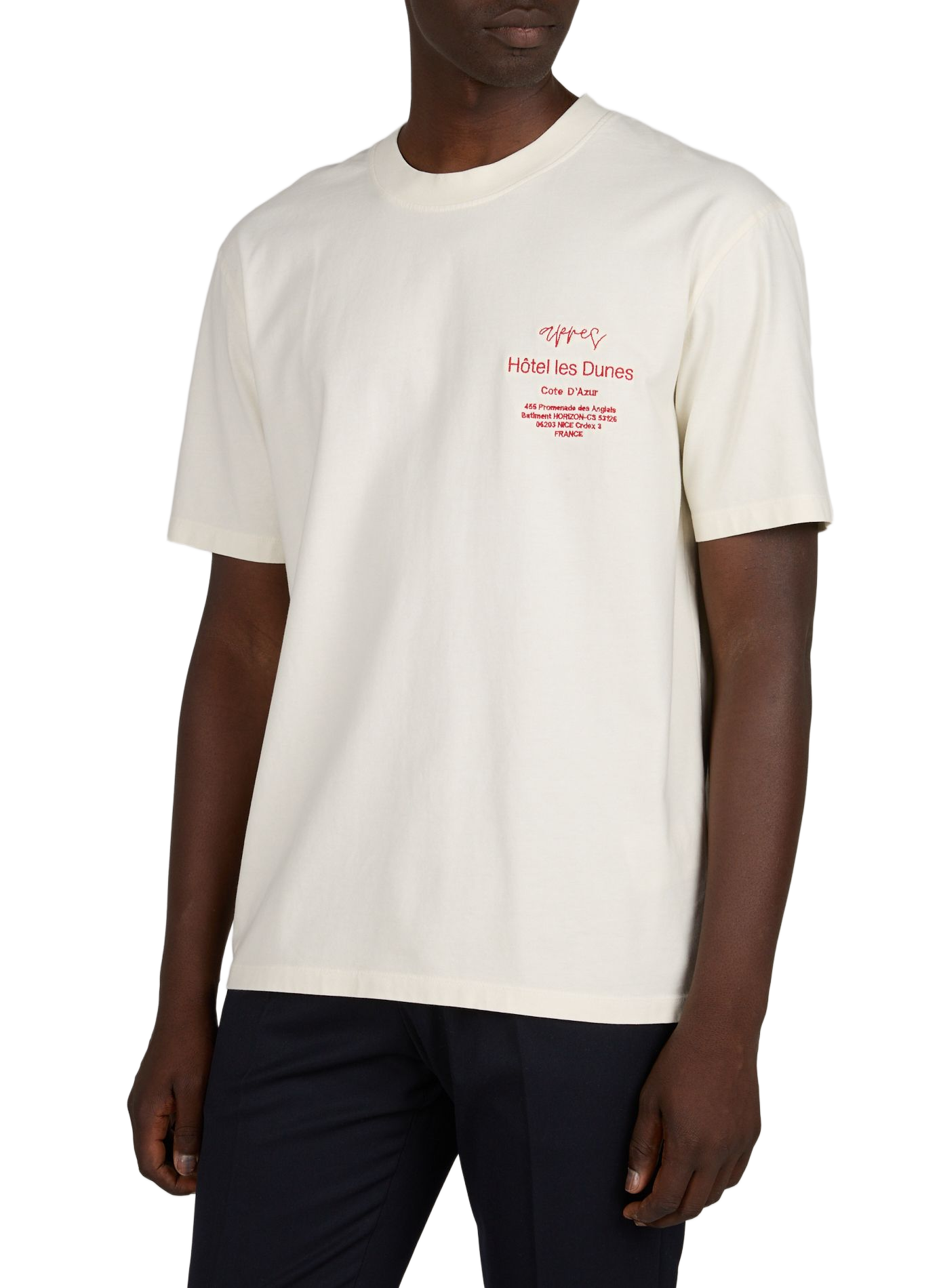 T-shirt with chest embroidery in blended cotton MINIMUM White