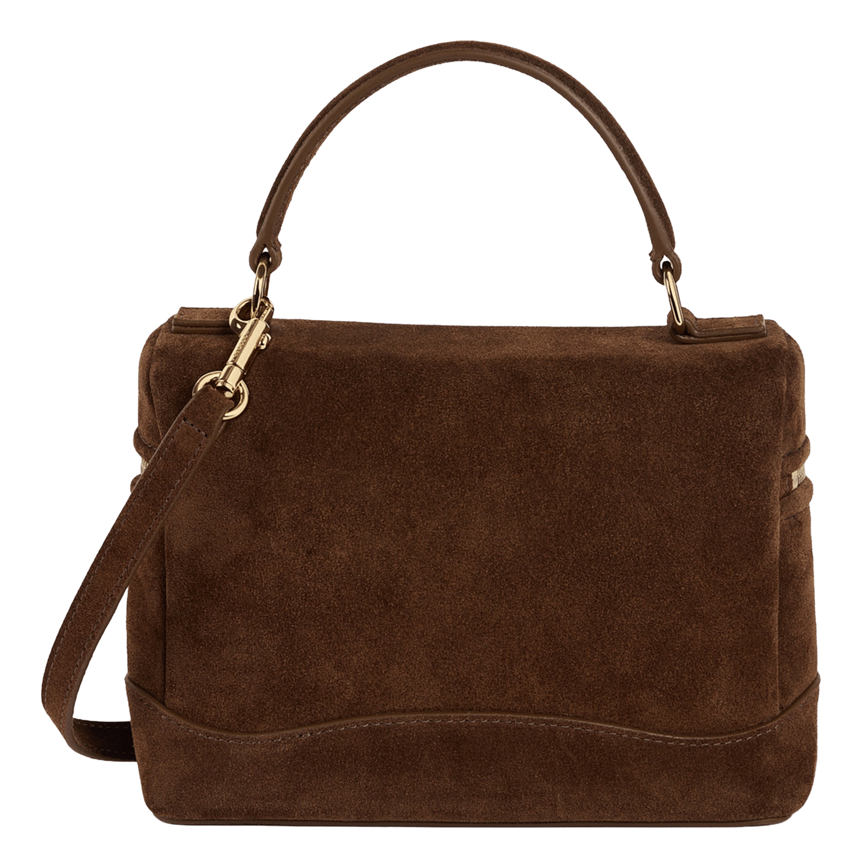 Sac bandoulière en cuir velours SANDRO Marron