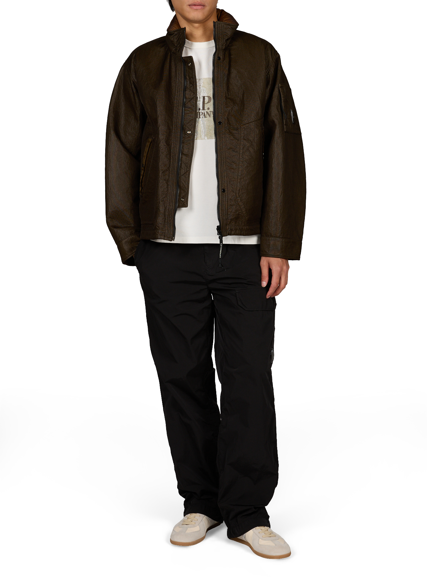 Blouson à capuche réversible CP COMPANY Kaki