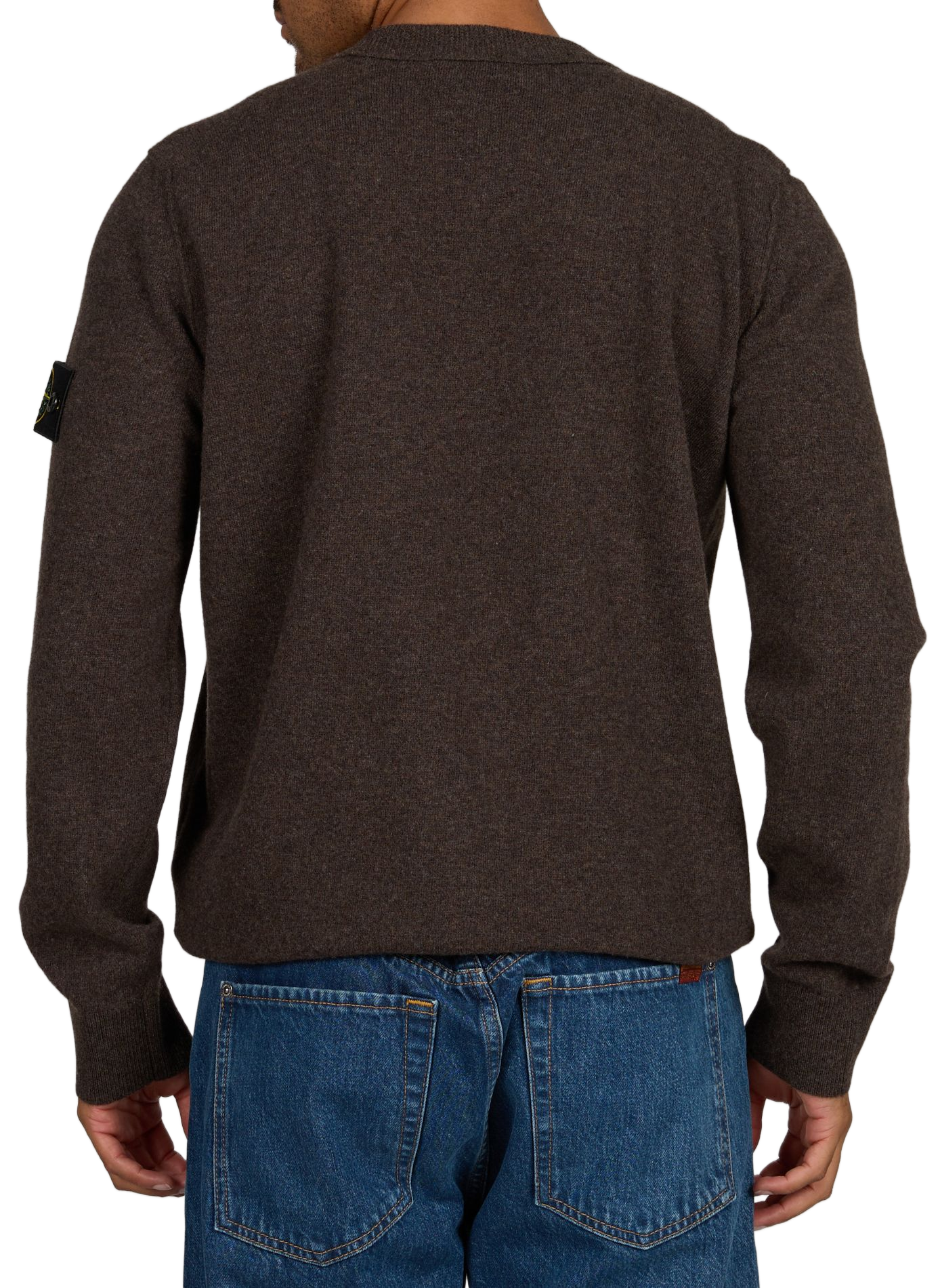 Gerader Rundhalsausschnitt-Pullover aus Wolle STONE ISLAND Grau
