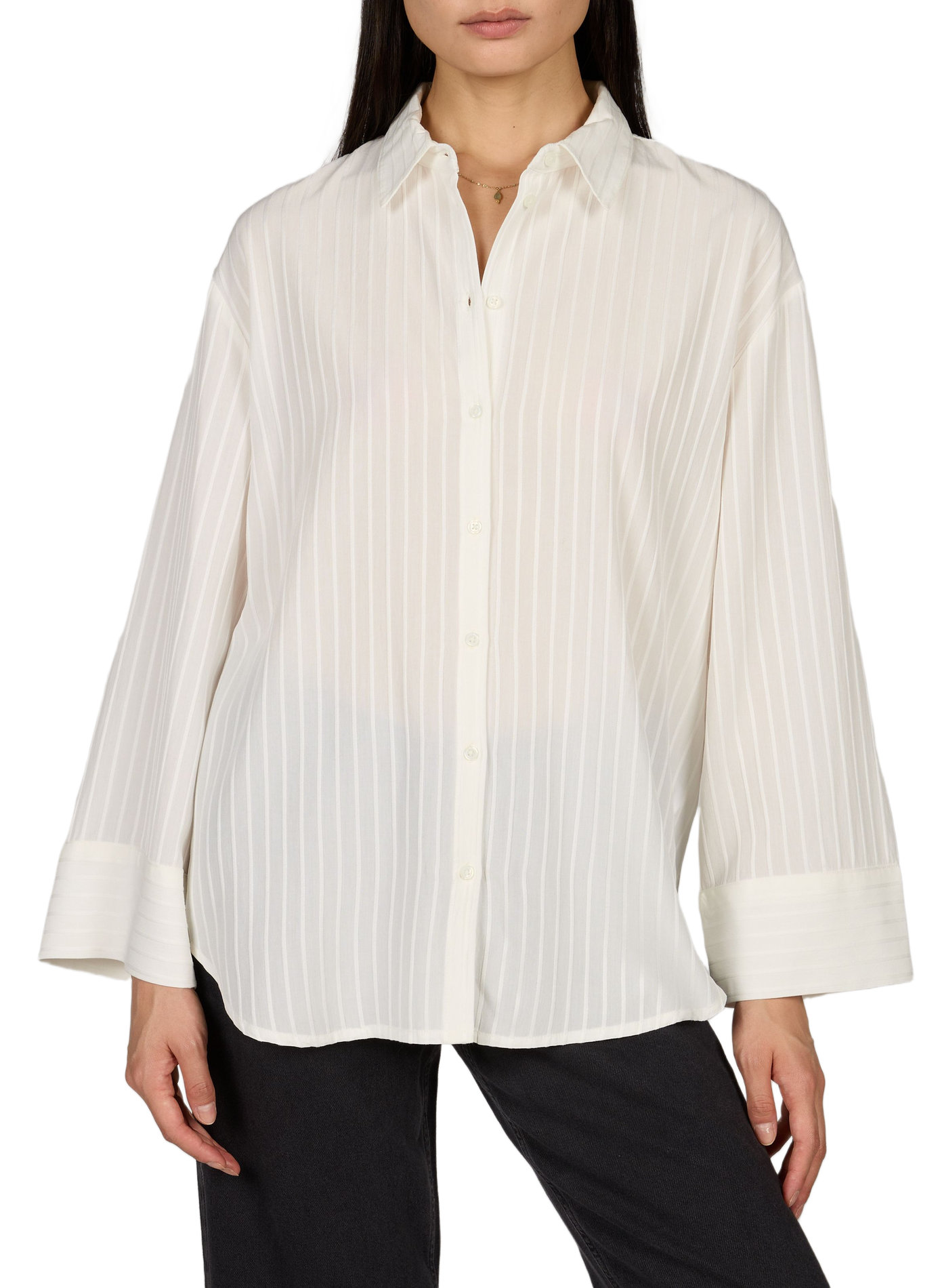 Striped cotton blend shirt VILA White