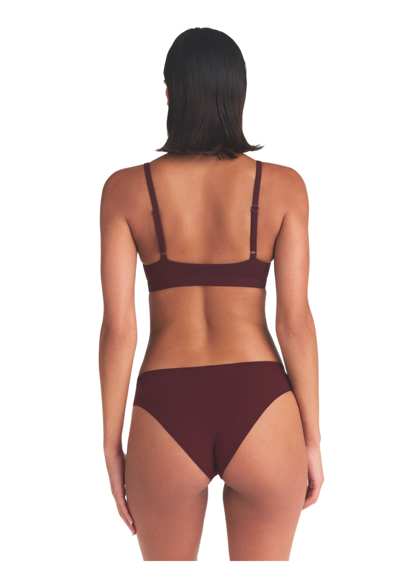 Hoch sitzende nahtlose Unifarben Culotte. SKIMS Rot