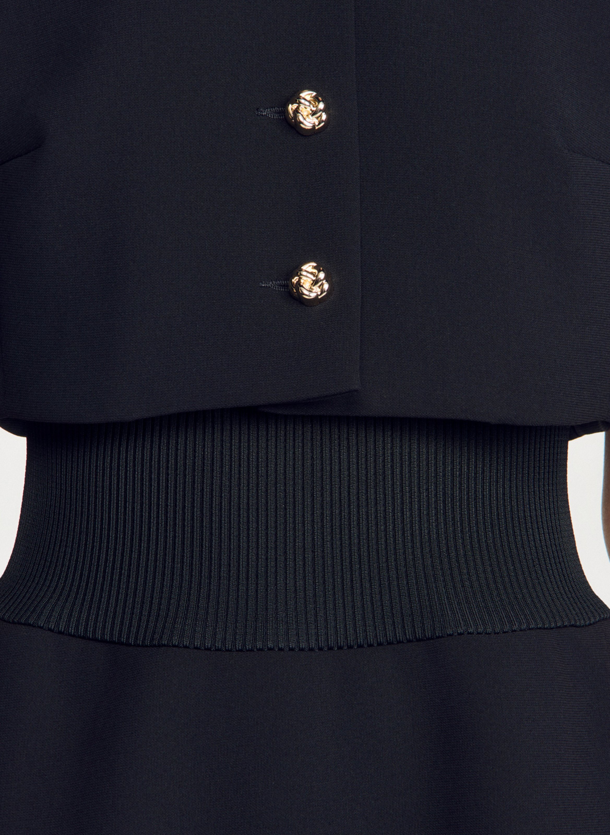 Robe cintrée col rond 2 en 1 SANDRO Noir