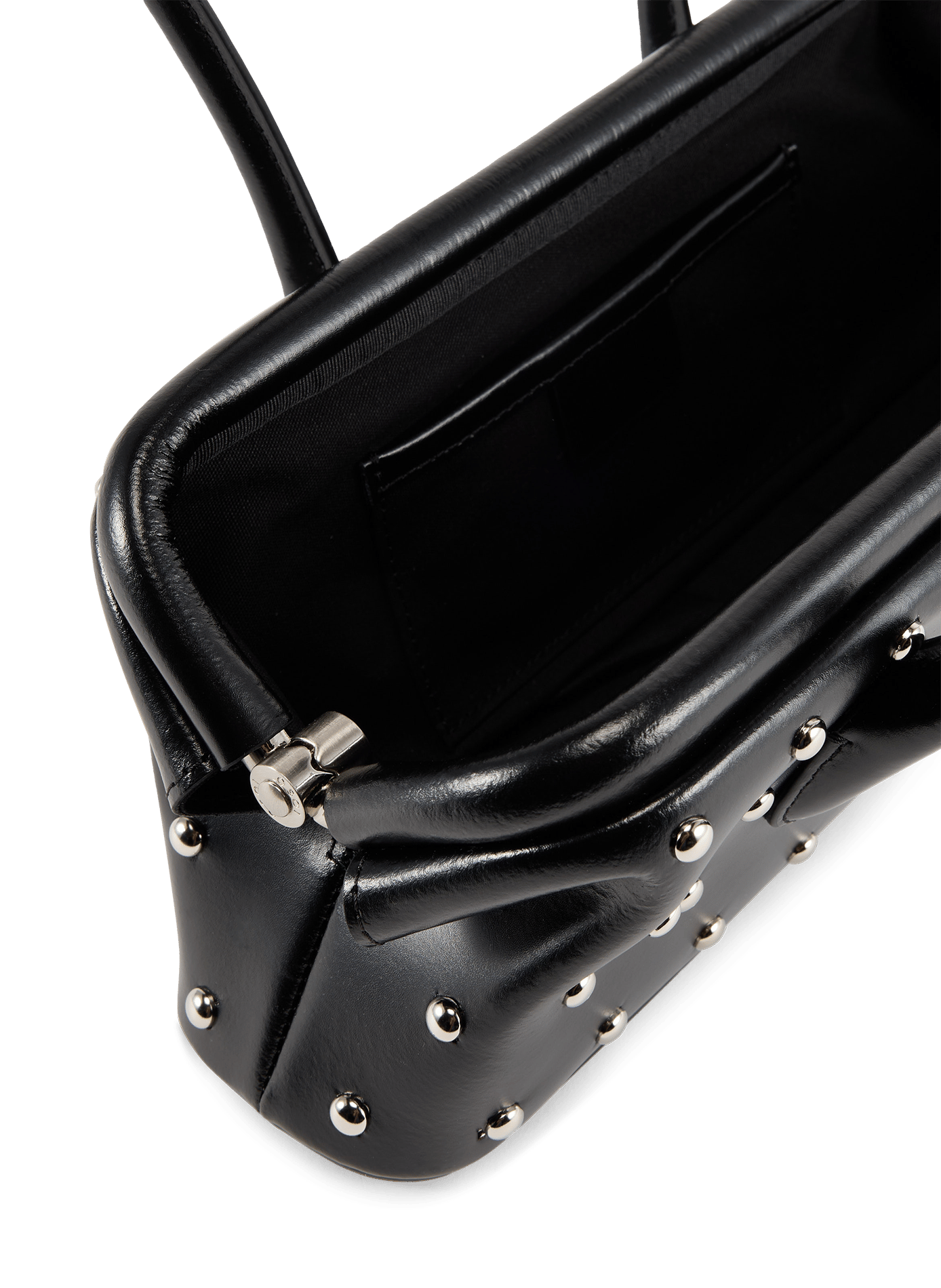Sac à studs Boat Wide Mini en cuir OSOI Noir