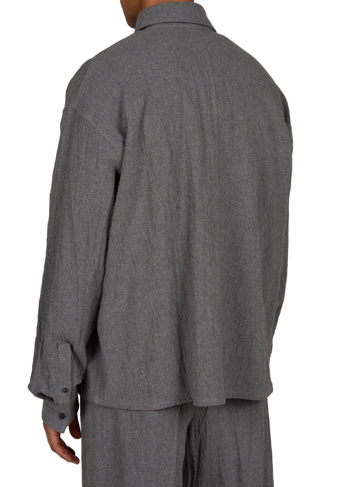 Loose solid button-up shirt WON HUNDRED Grey