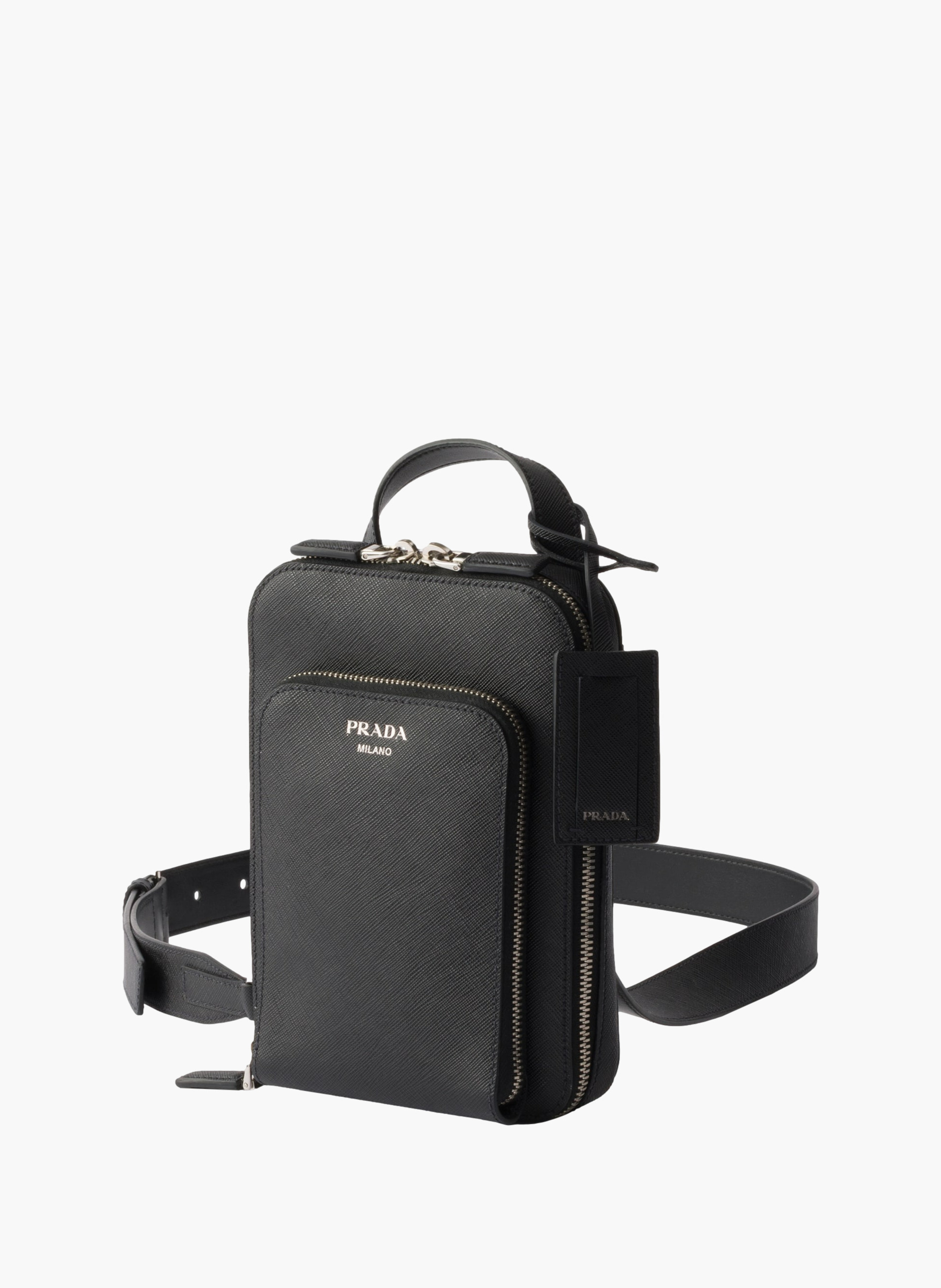 Sac à dos en cuir saffiano PRADA Noir