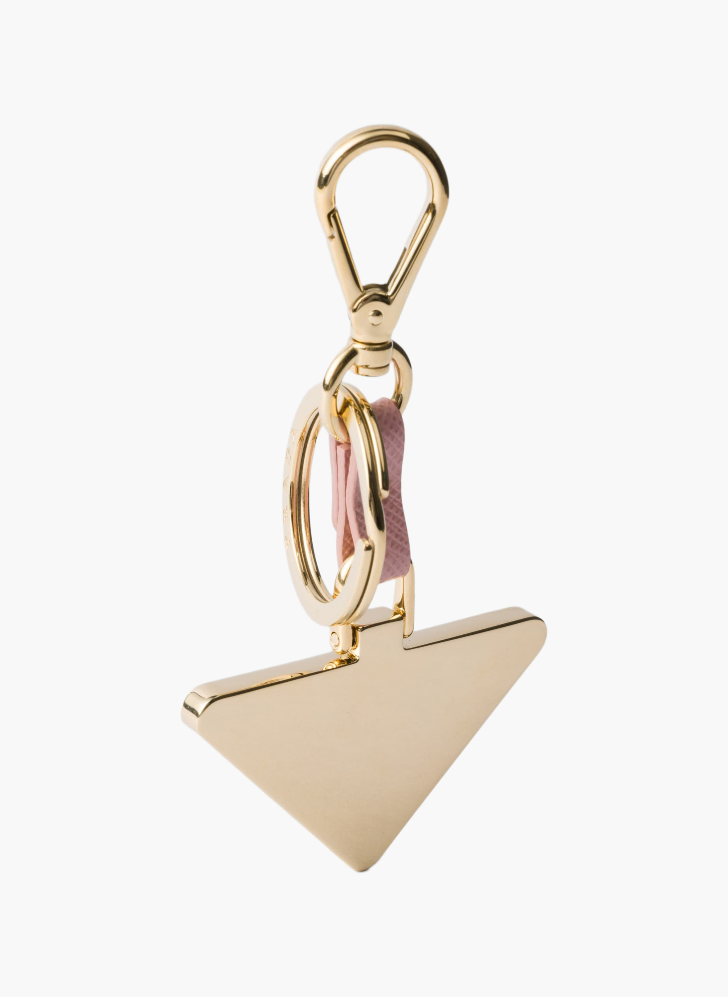 Porte-clé en cuir saffiano et métal PRADA Rose