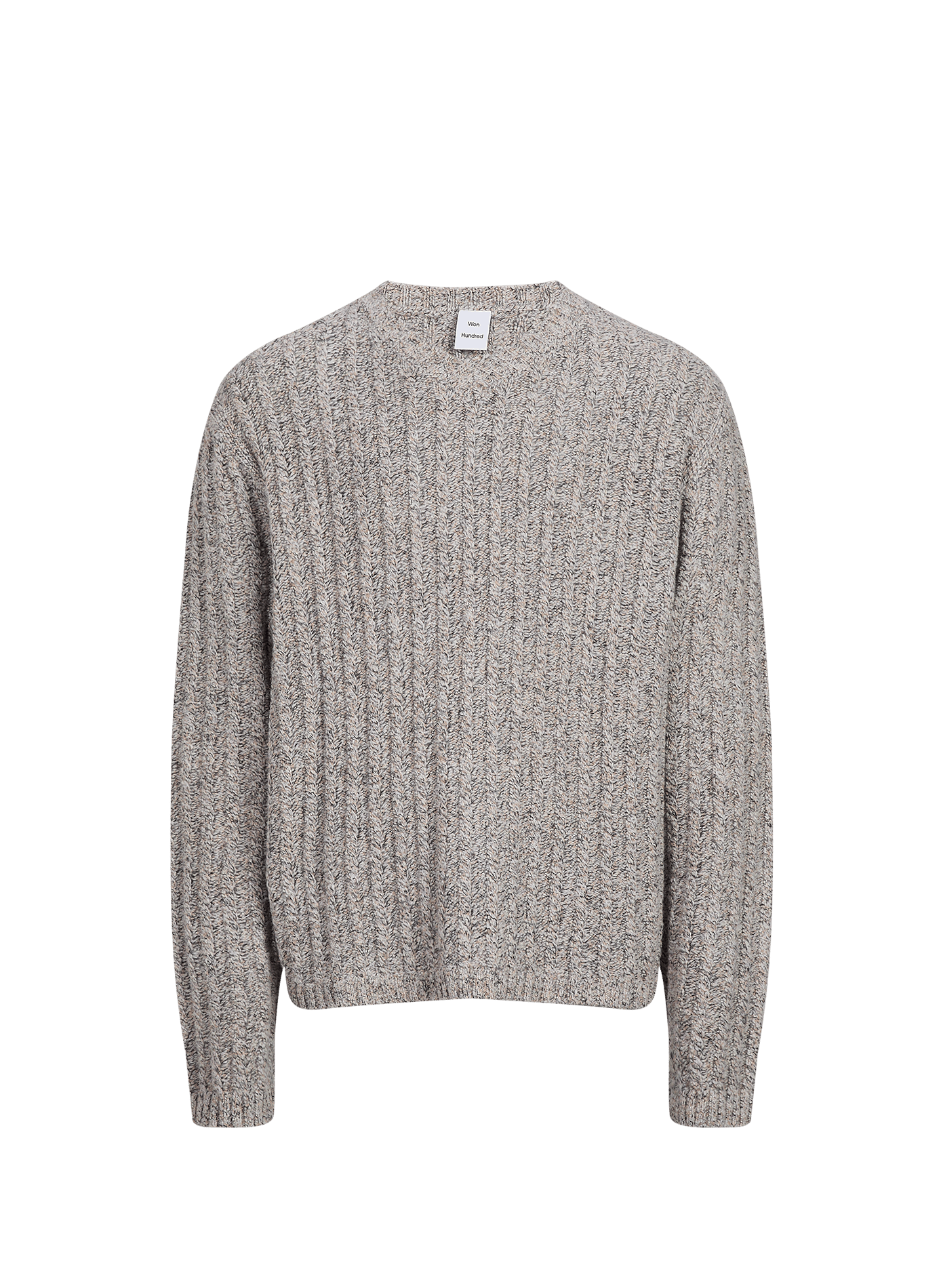 Jersey recto de cuello en V jaspeado WON HUNDRED Gris