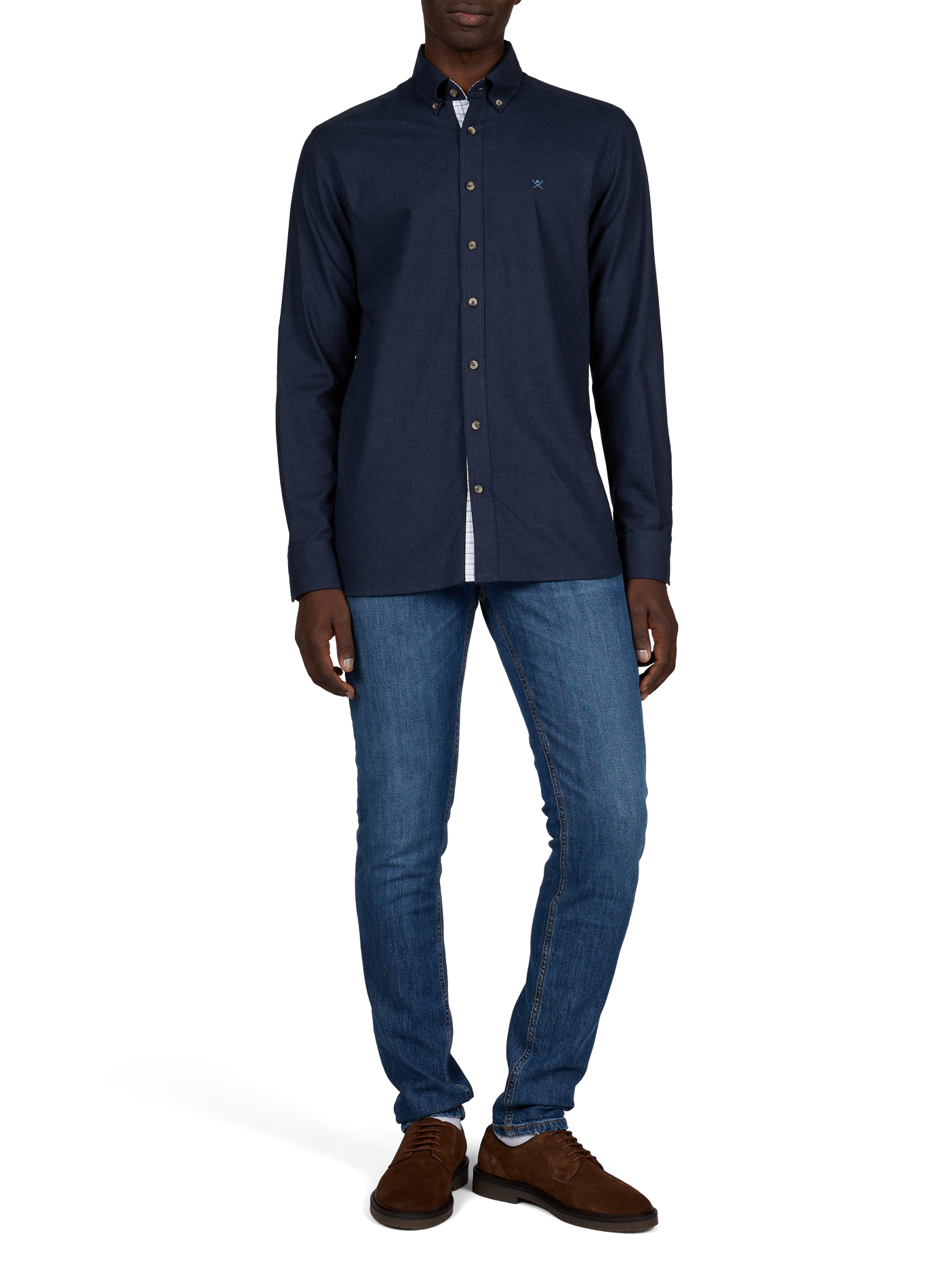 Brompton fitted cotton shirt HACKETT Blue