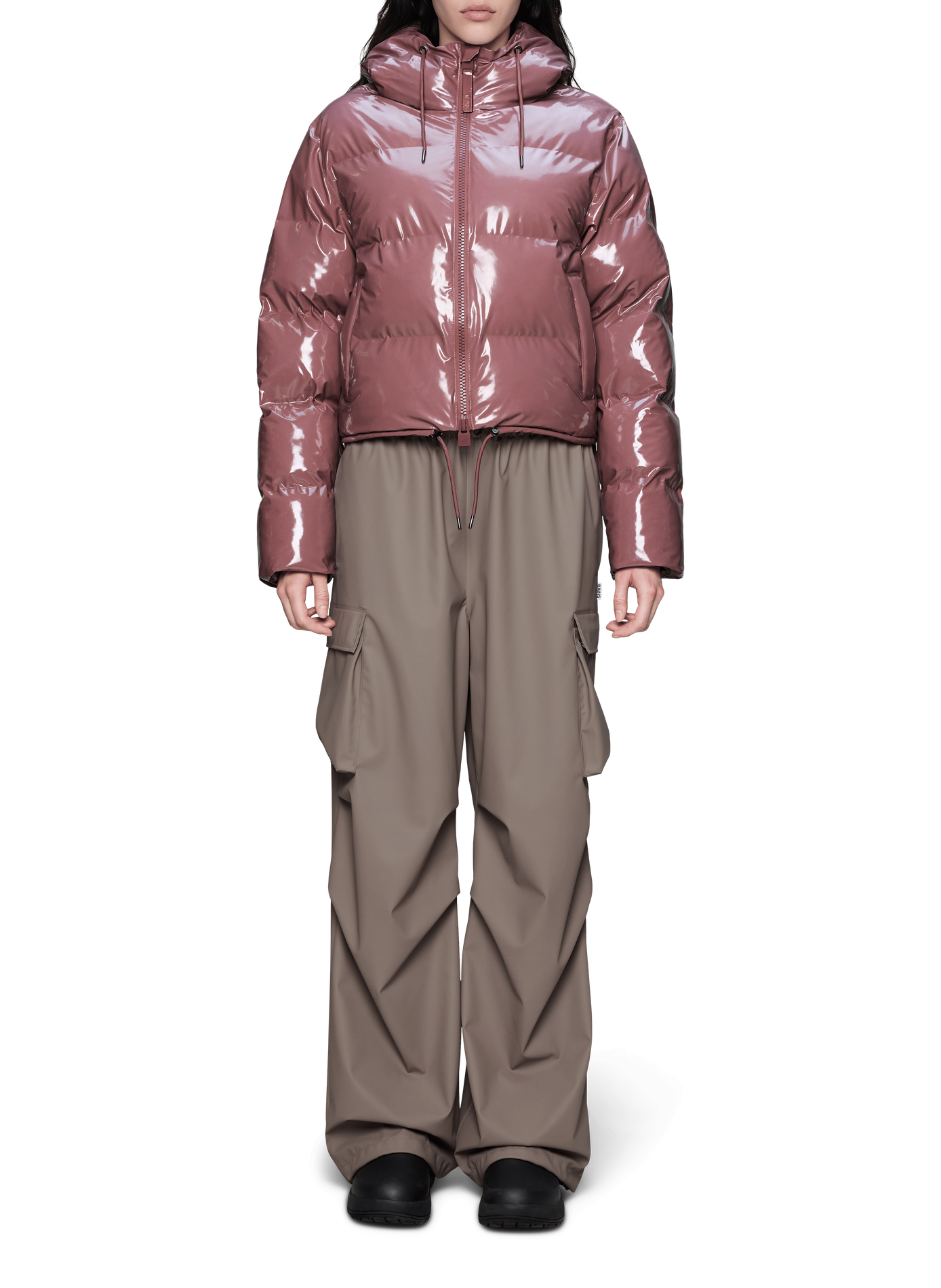 Kurze Steppjacke RAINS Rosa
