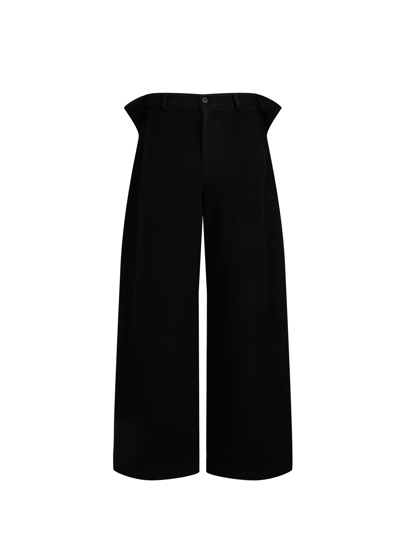 Pantalon large en laine mélangée
